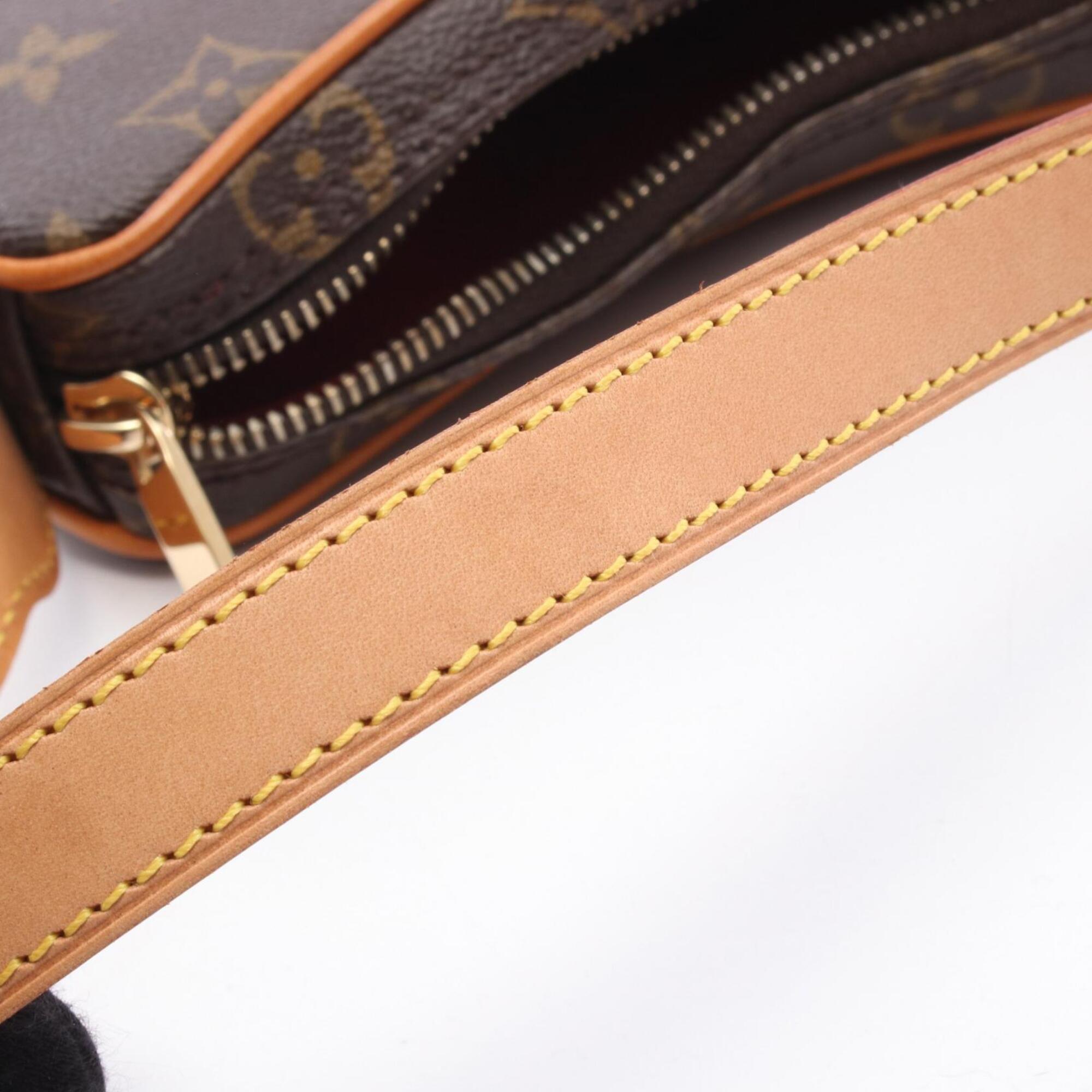 Louis Vuitton Brown Monogram Coated Canvas Leather Handbag Pochette Shoulder Bag (Pre-Owned)