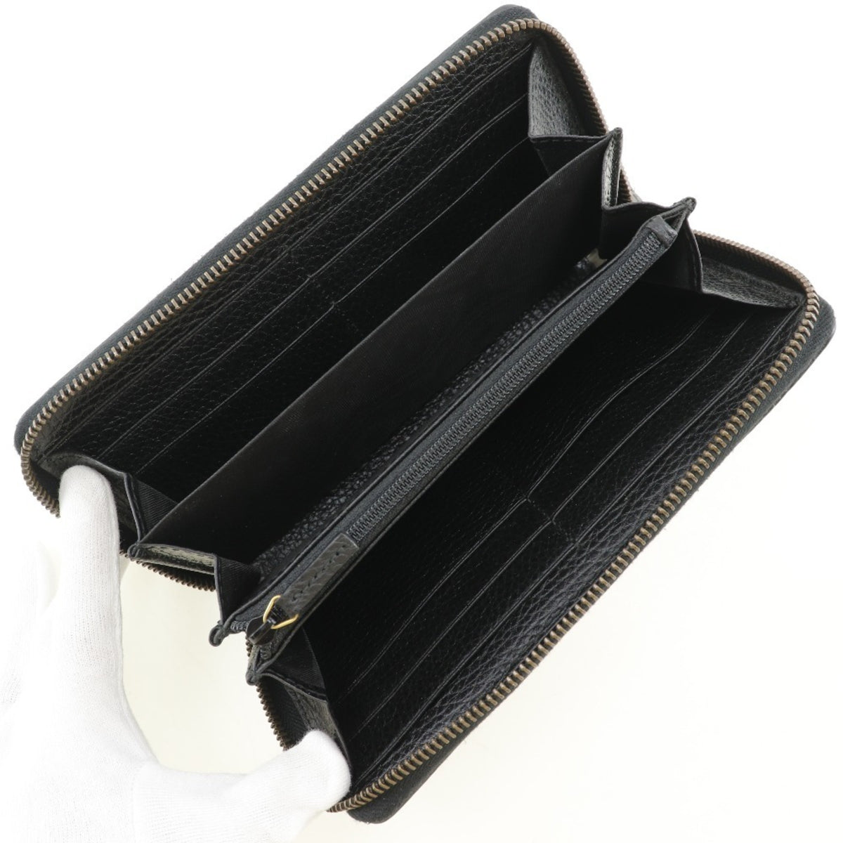 Gucci Black Leather Long Wallet (Bi-Fold) (Pre-Owned)