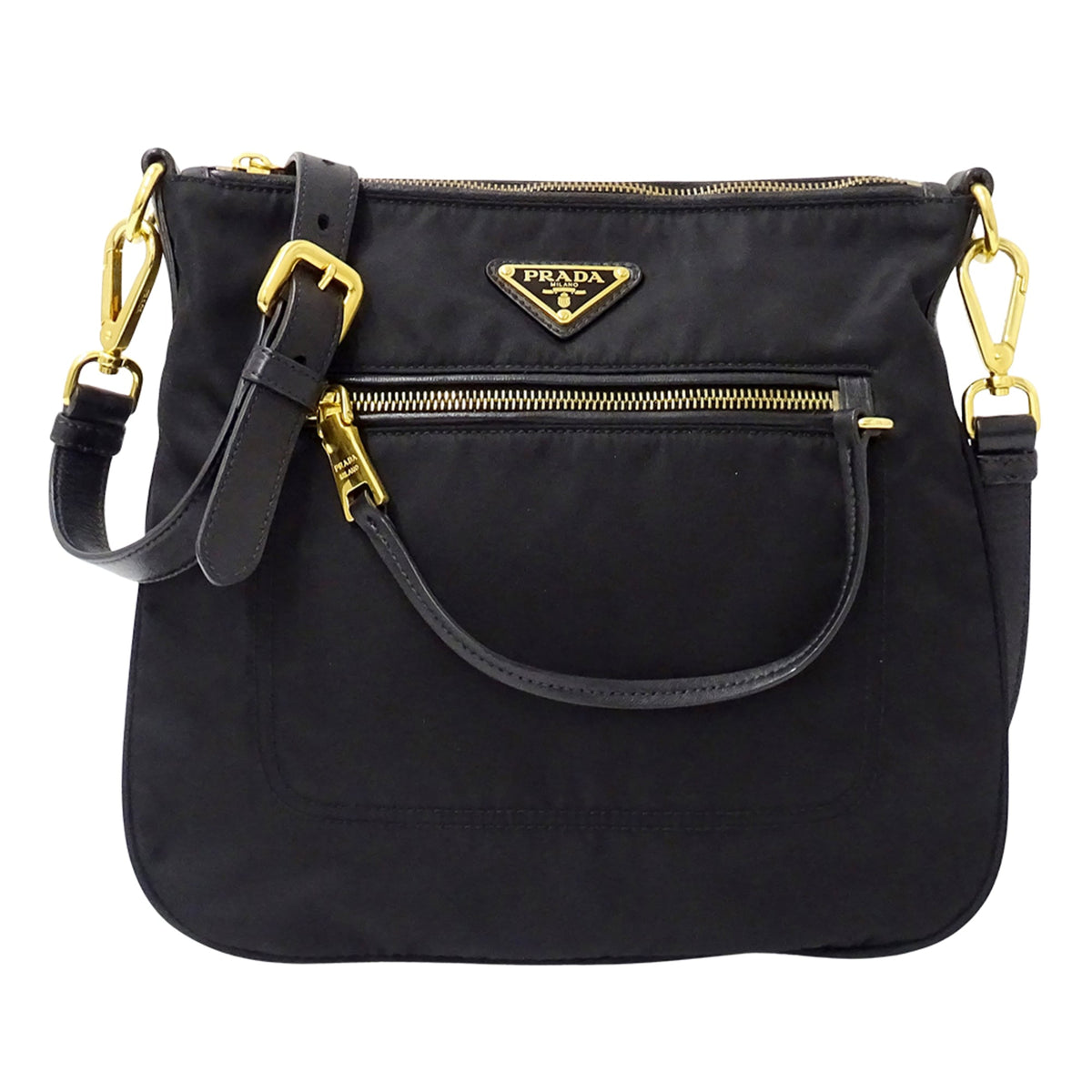 Prada Black Nylon Handbag Shoulder Bag (Pre-Owned)