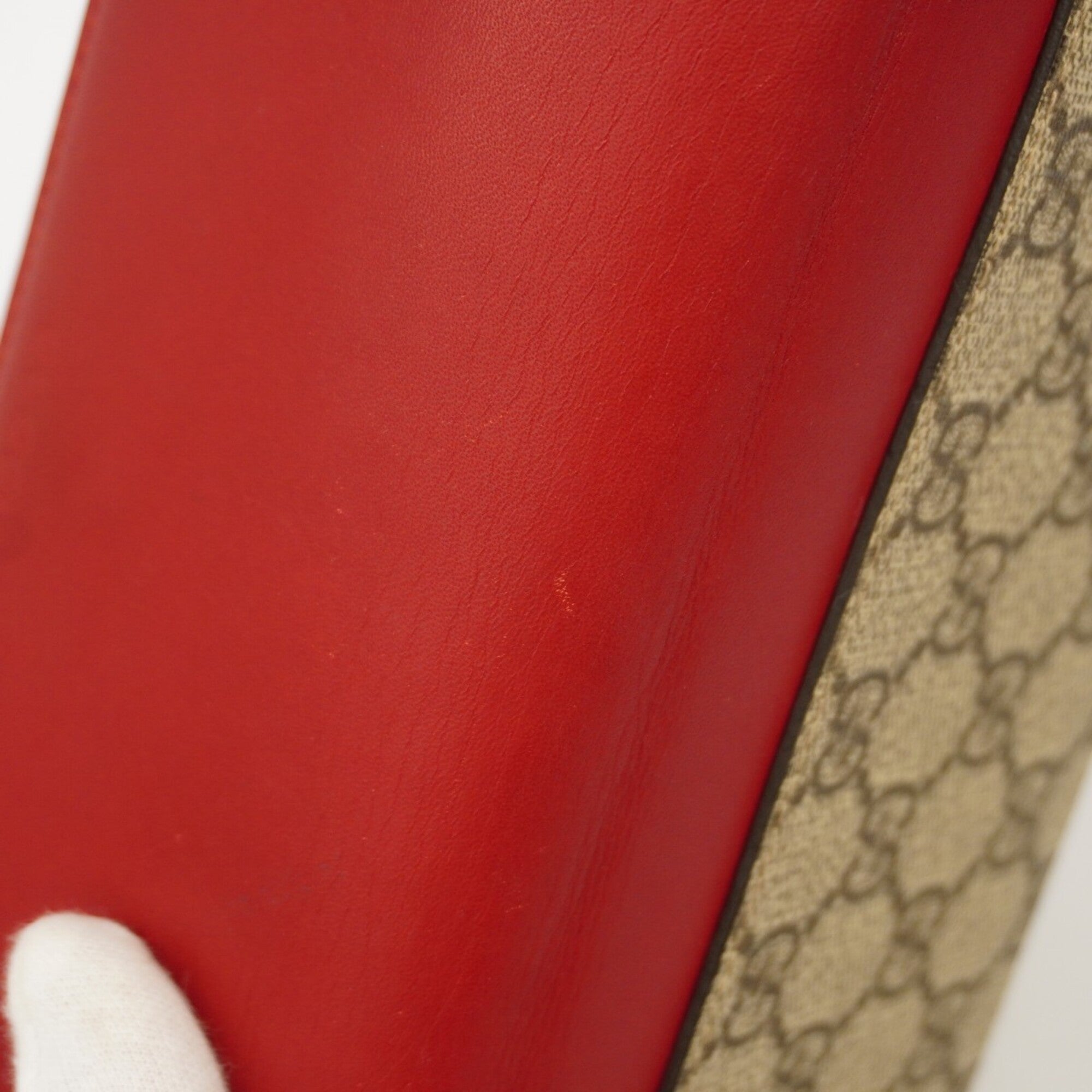 Gucci Brown Red Color Pvc Long Wallet (Bi-Fold) (Pre-Owned)