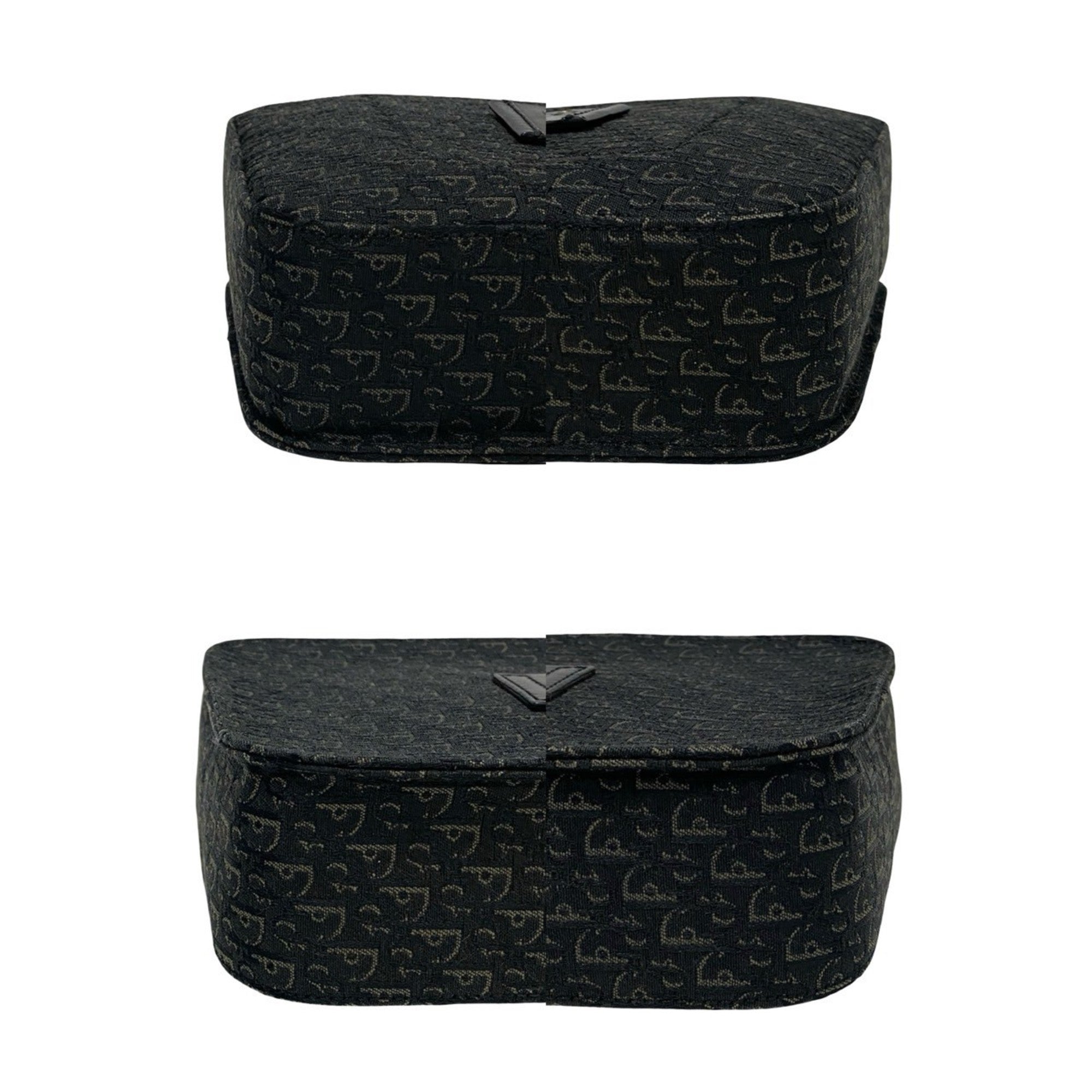 Christian Dior Black Leather Canvas Shoulder Bag (Pre-Owned)