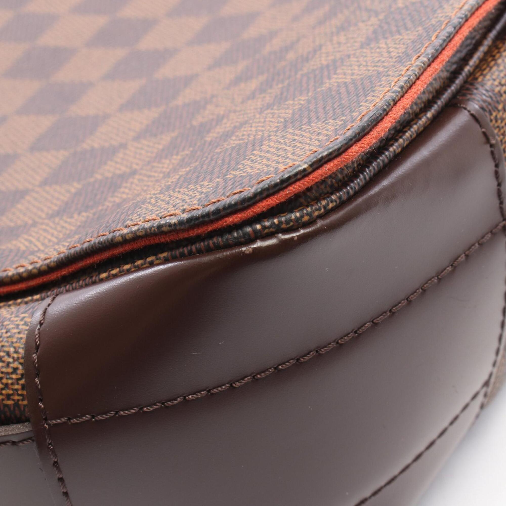 Louis Vuitton Brown Coated Canvas Leather Handbag Shoulder Bag (Pre-Owned)