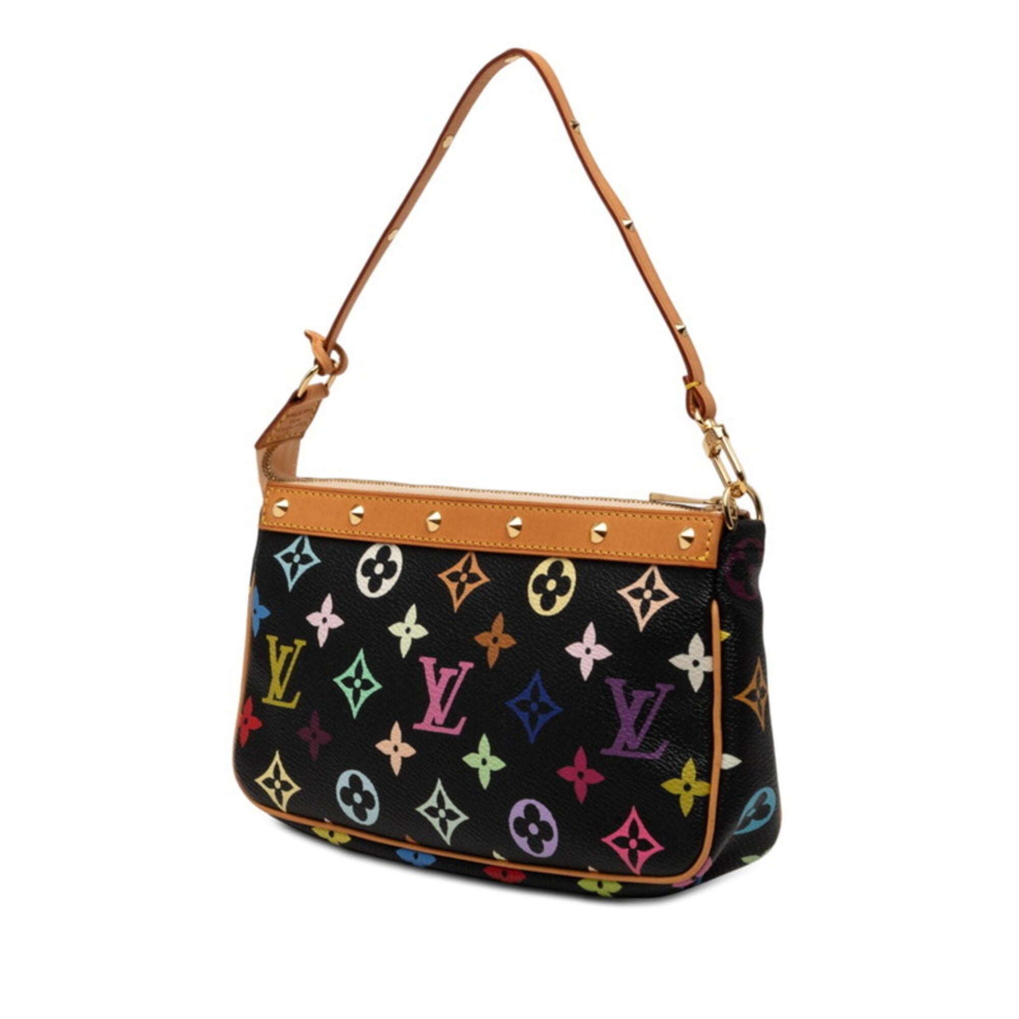 Louis Vuitton Black Noir Pvc Leather Handbag Pochette (Pre-Owned)
