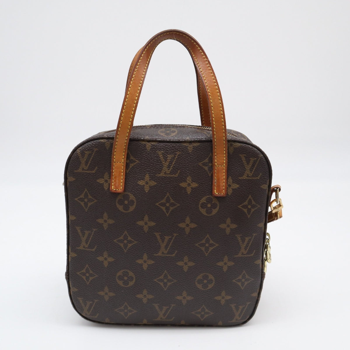 Louis Vuitton Monogram Beige Brown Coated Canvas Leather Handbag (Pre-Owned)