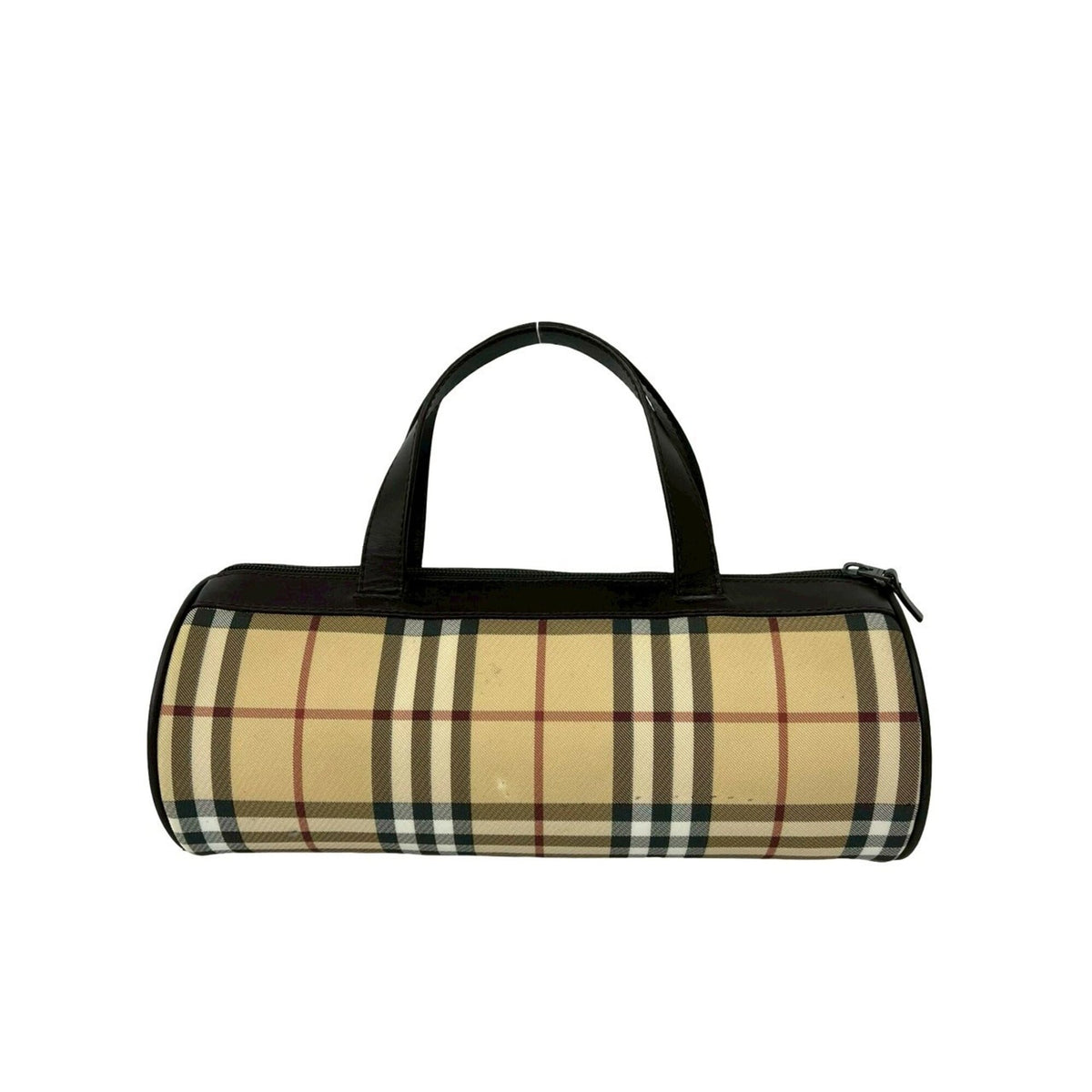 Burberry Beige Brown Pvc Leather Boston Bag Handbag (Pre-Owned)