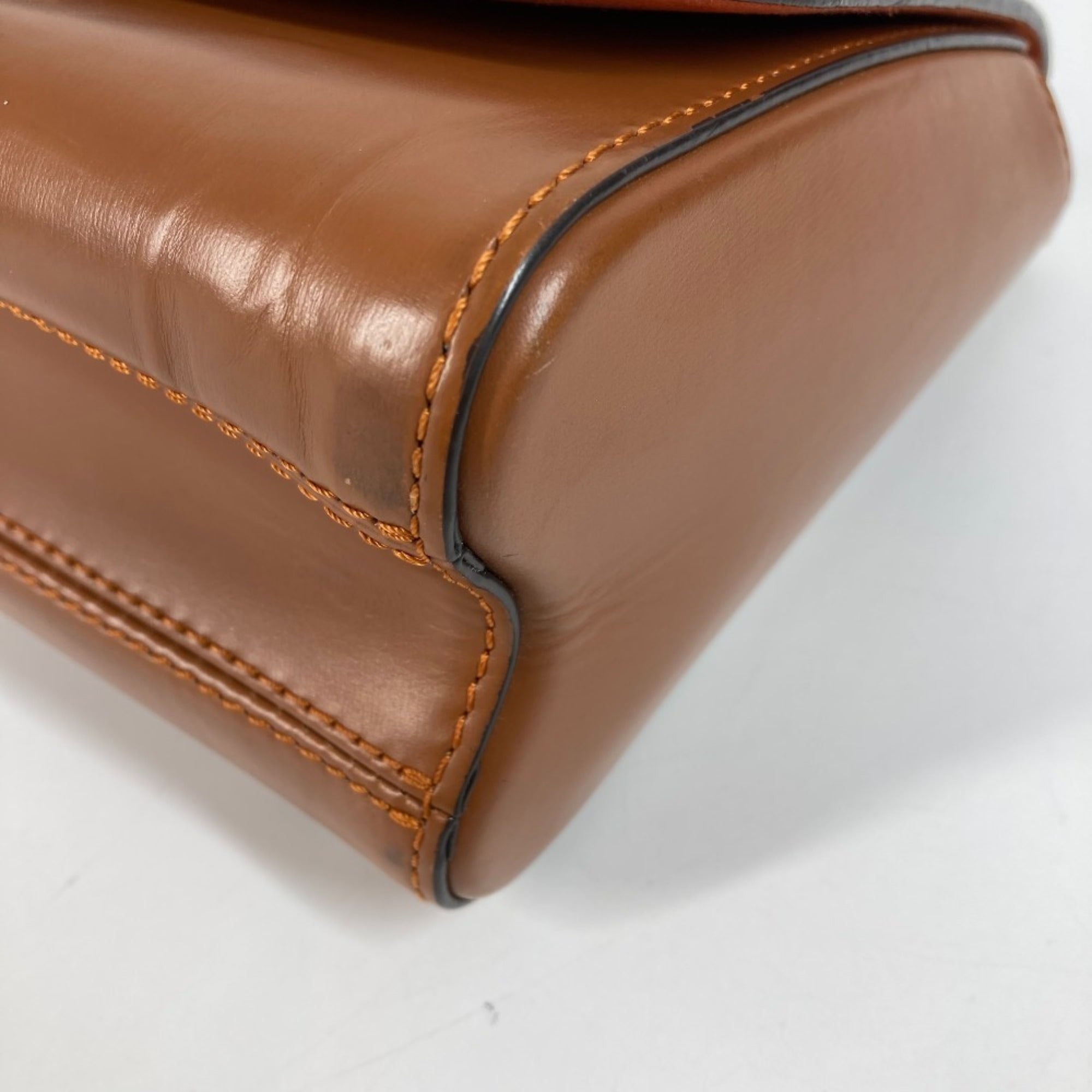 Louis Vuitton Brown Orange Monogram Leather Shoulder Bag (Pre-Owned)