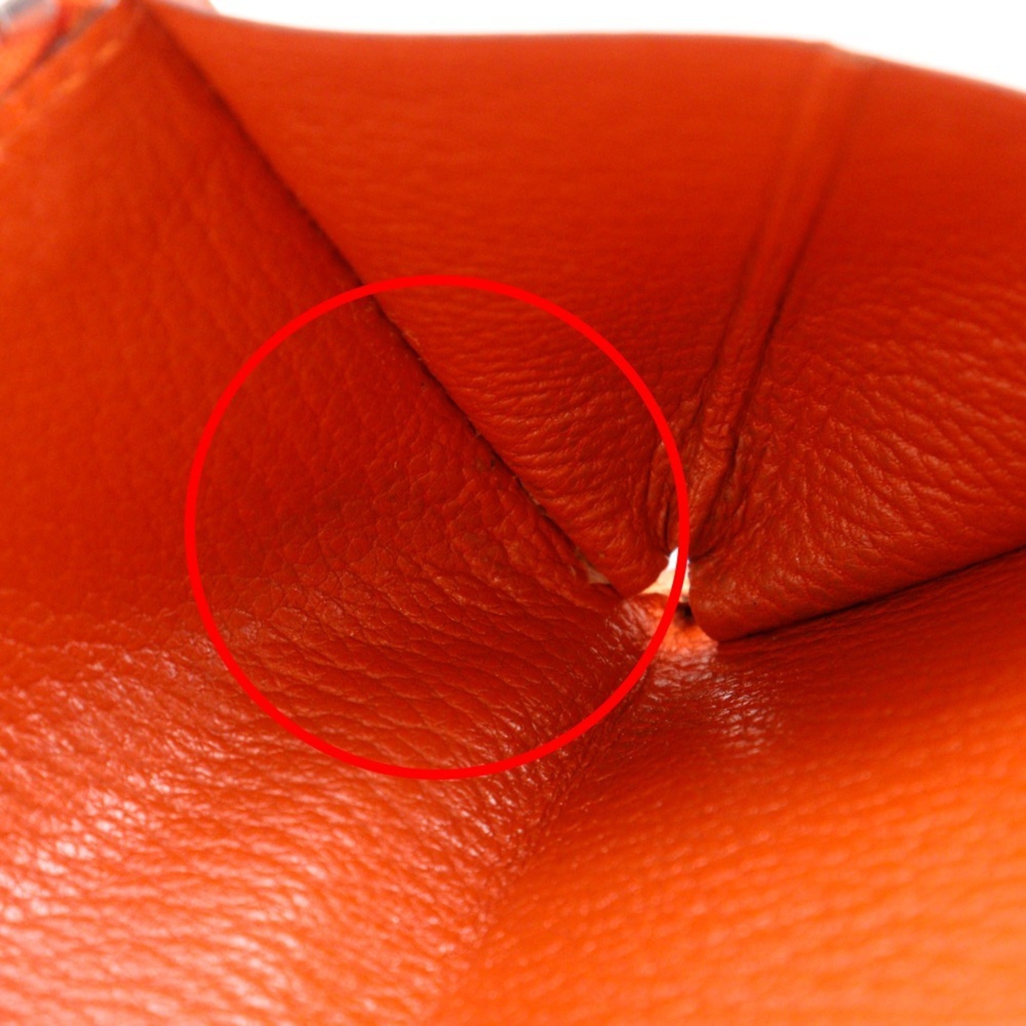 Hermes Orange Chevre Leather Long Wallet (Bi-Fold) (Pre-Owned)