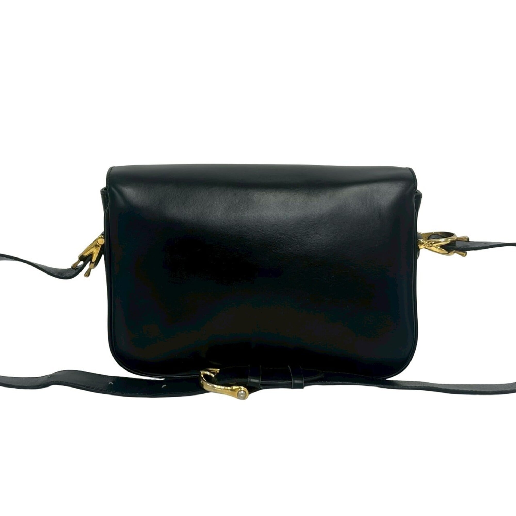 Celine Black Leather Pochette Shoulder Bag (Pre-Owned)