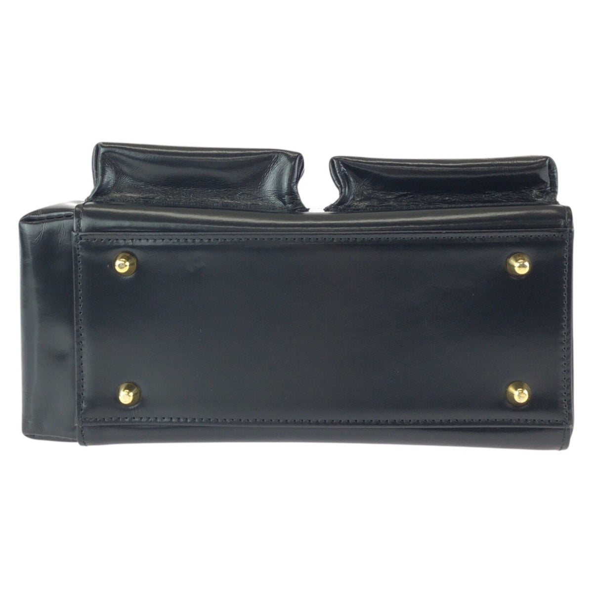 Versace Black Leather Handbag Tote Bag (Pre-Owned)