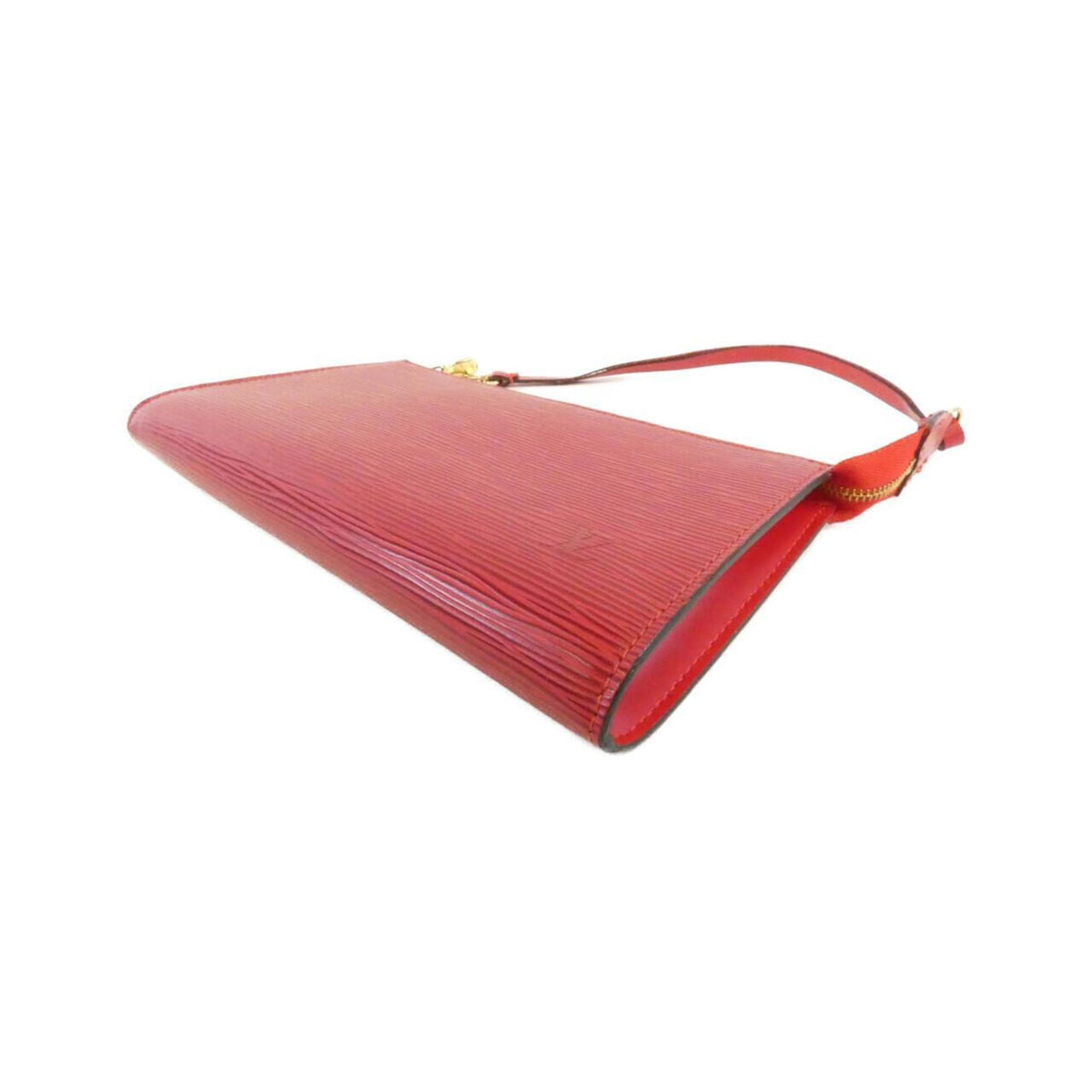 Louis Vuitton Red Color Leather Pochette Pouch (Pre-Owned)