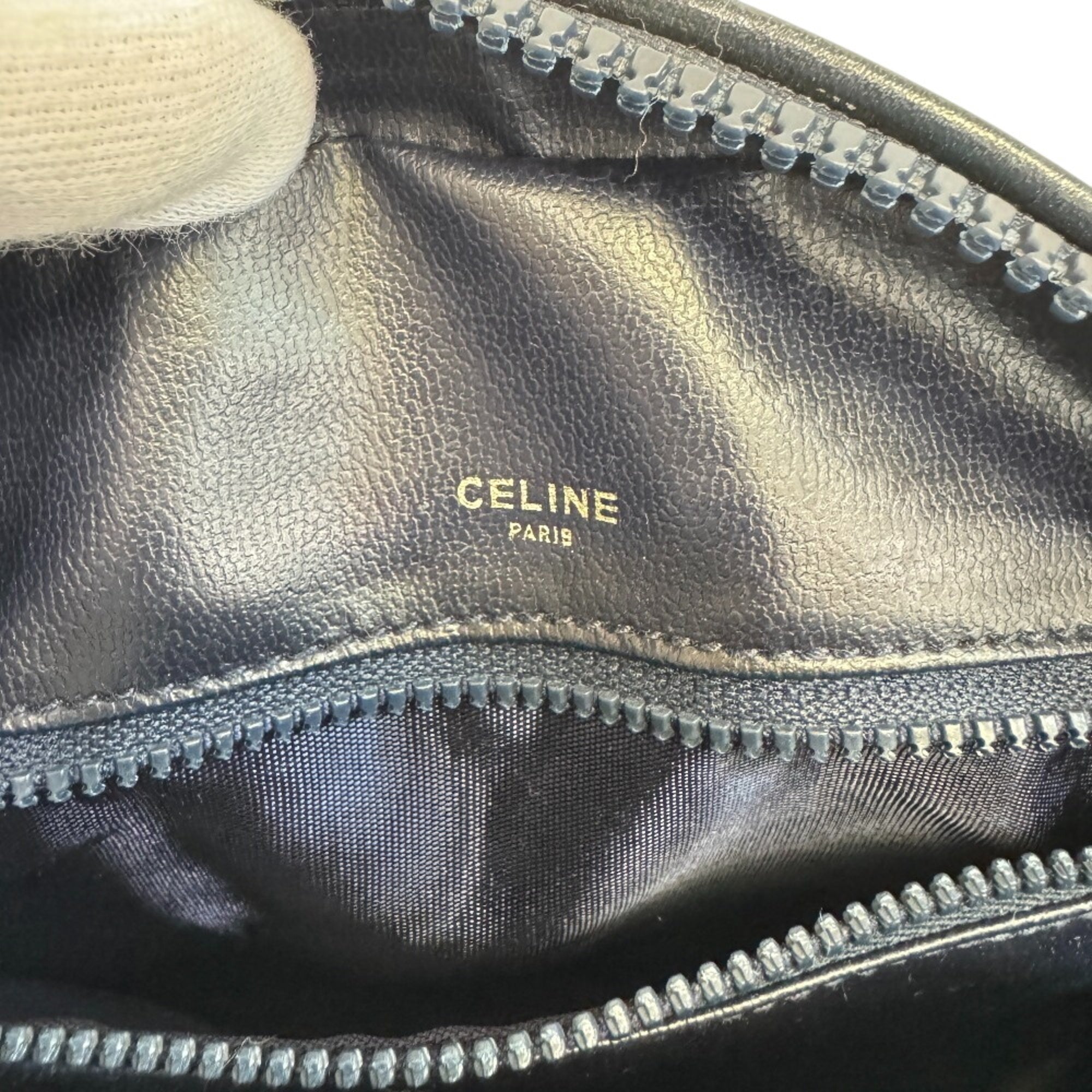 Celine Gray Navy Pvc Leather Pochette Shoulder Bag (Pre-Owned)