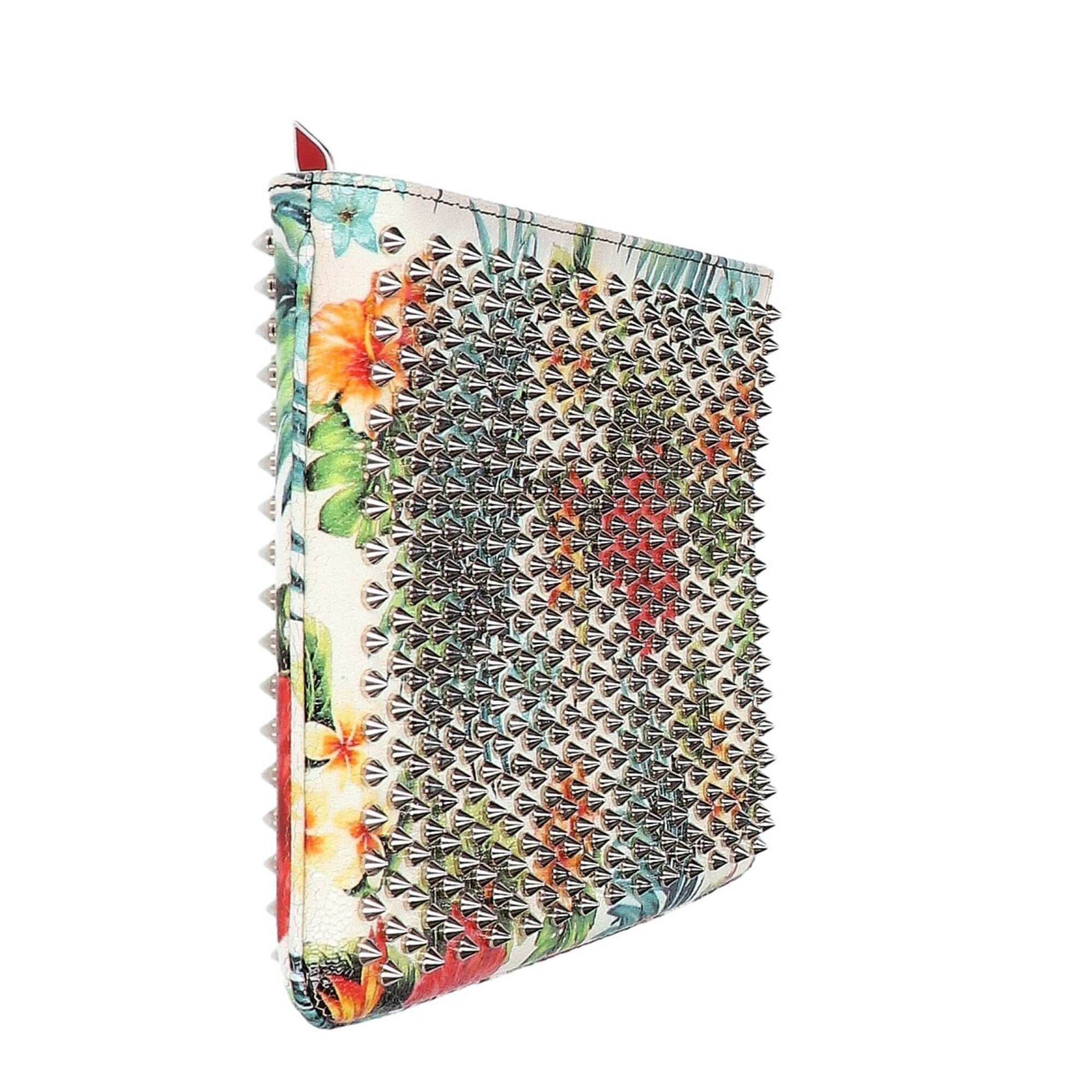 Christian Louboutin Silver White Leather Clutch Bag (Pre-Owned)