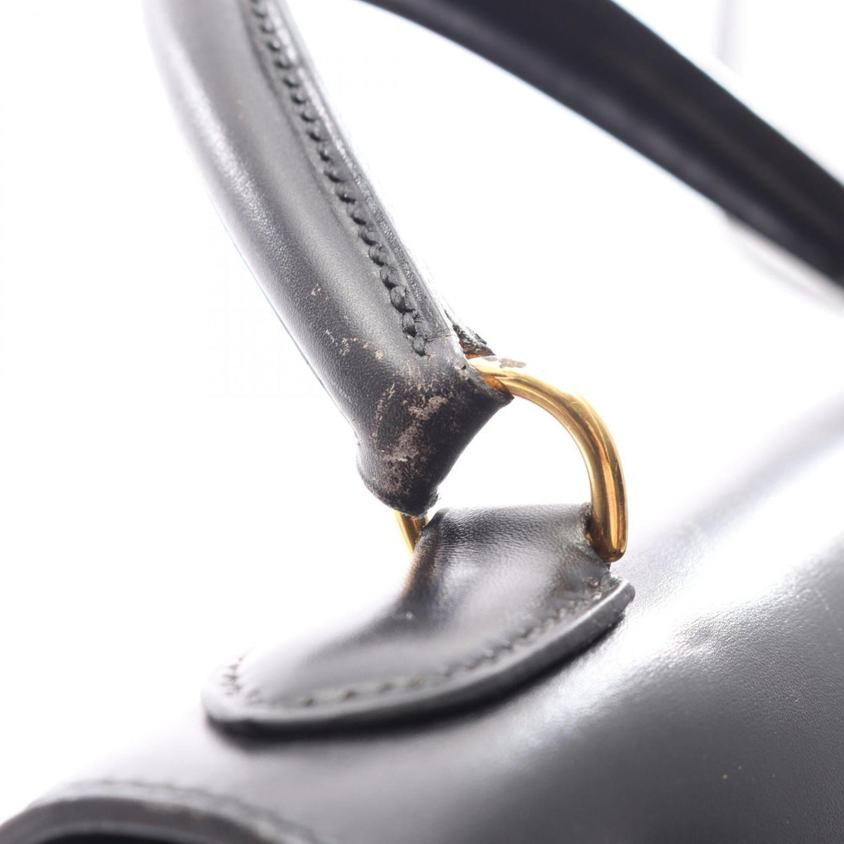 Hermes Black Box Calf Leather Handbag (Pre-Owned)