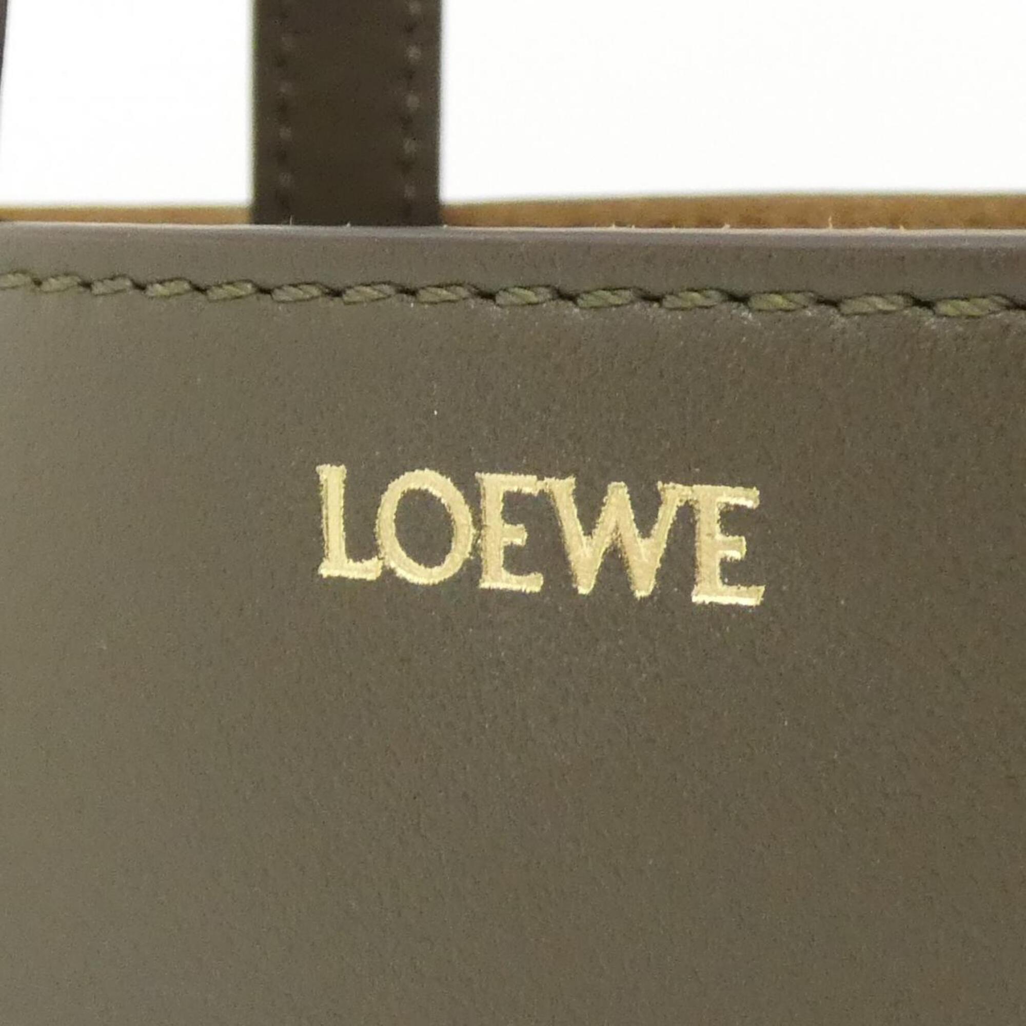 Loewe Puzzle Dark Khaki Leather Handbag (Pre-Owned)