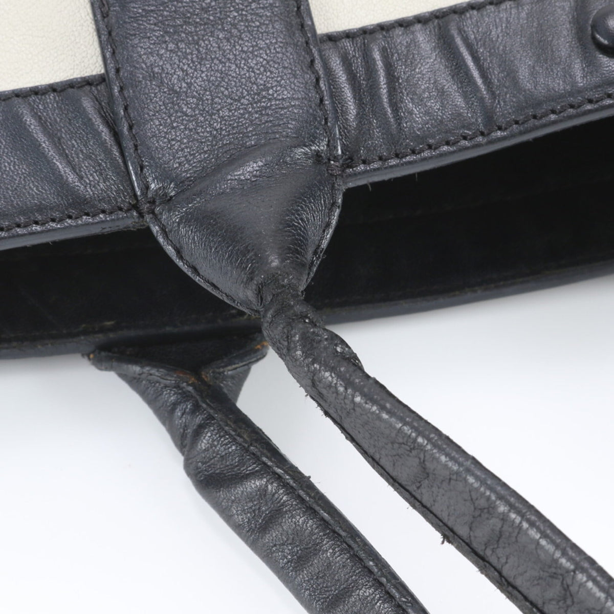Chloé Black Ivory Leather Handbag Shoulder Bag Tote Bag (Pre-Owned)