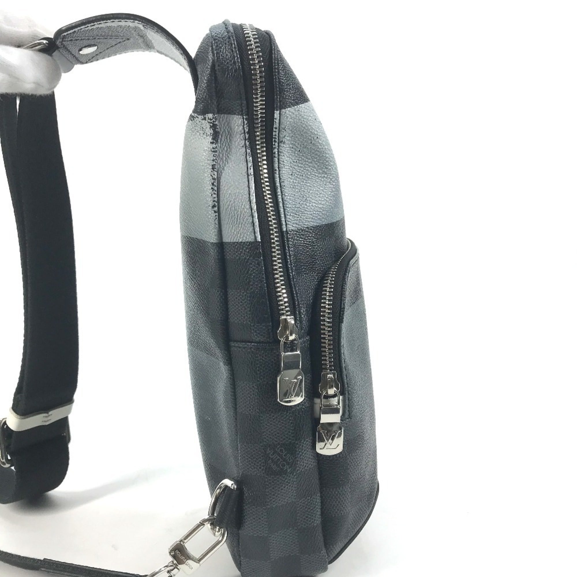 Louis Vuitton Black Galle Gray Canvas Shoulder Bag Sling Bag (Pre-Owned)