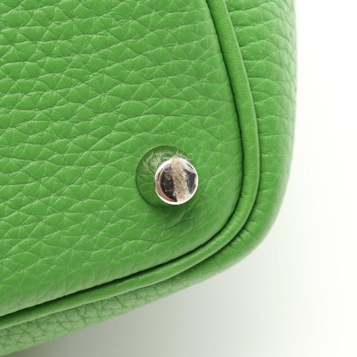 Hermes Blue Green Taurillon Clemence Leather Leather Handbag (Pre-Owned)