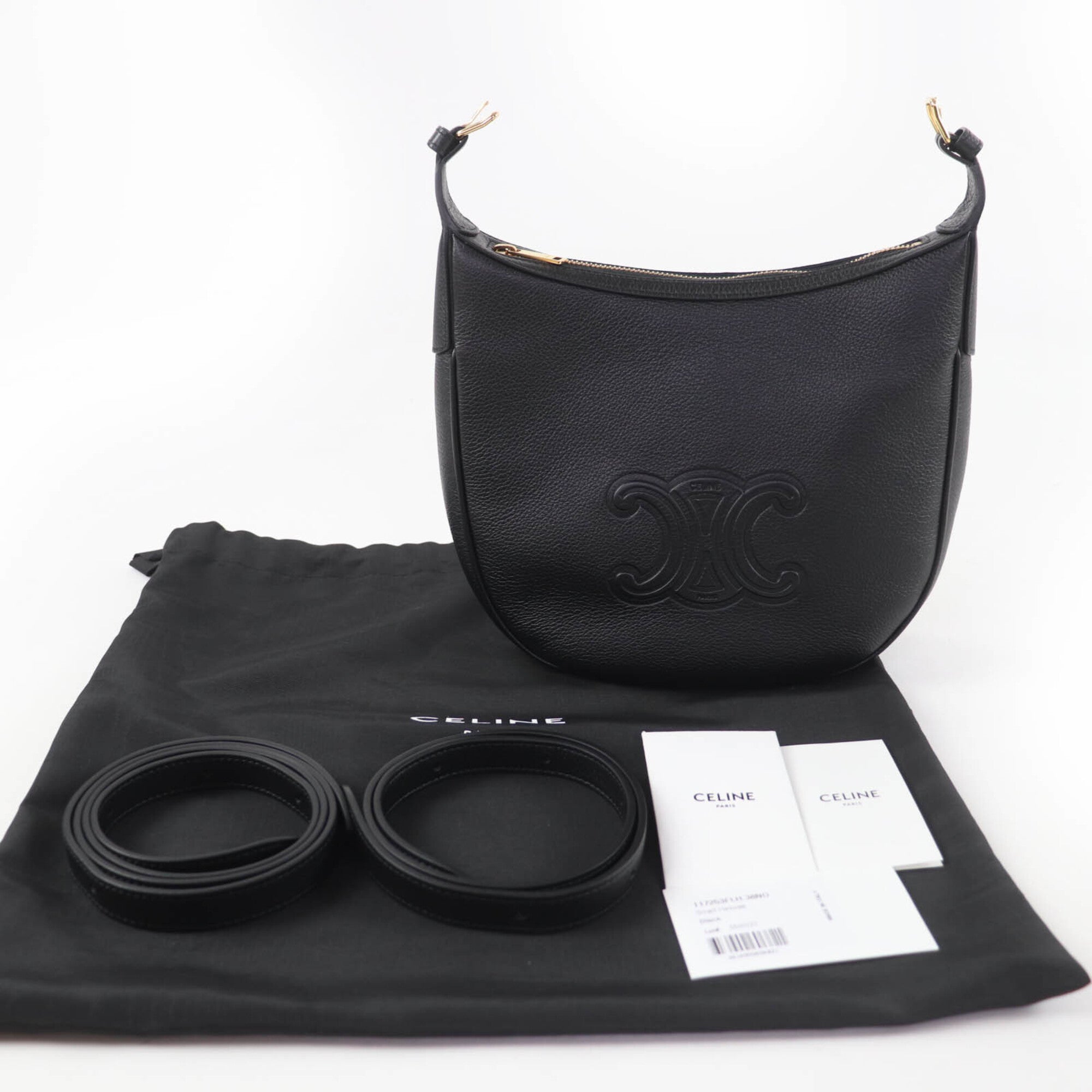 Celine Black Leather Handbag Shoulder Bag (Pre-Owned)