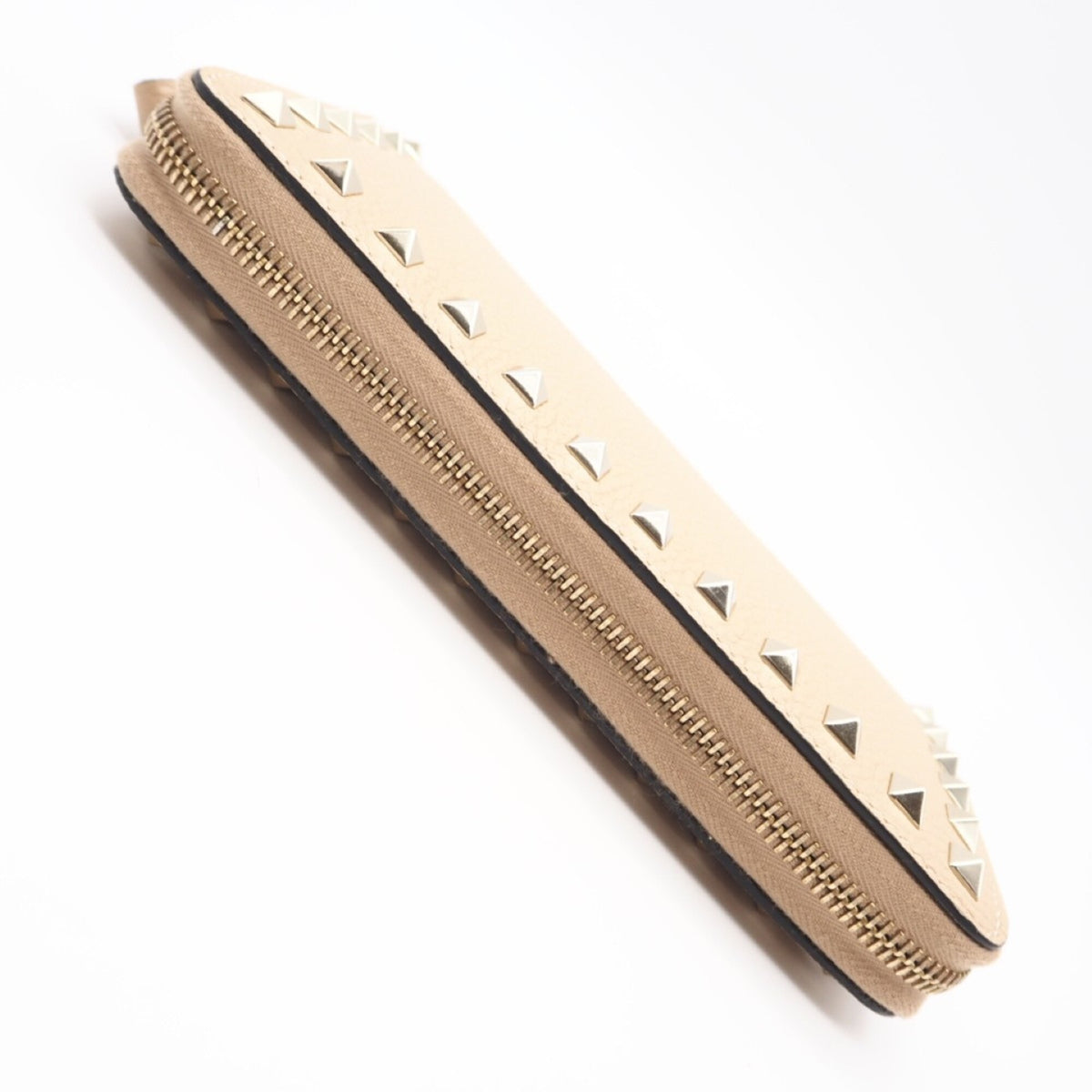 Valentino Beige Leather Long Wallet (Bi-Fold) (Pre-Owned)