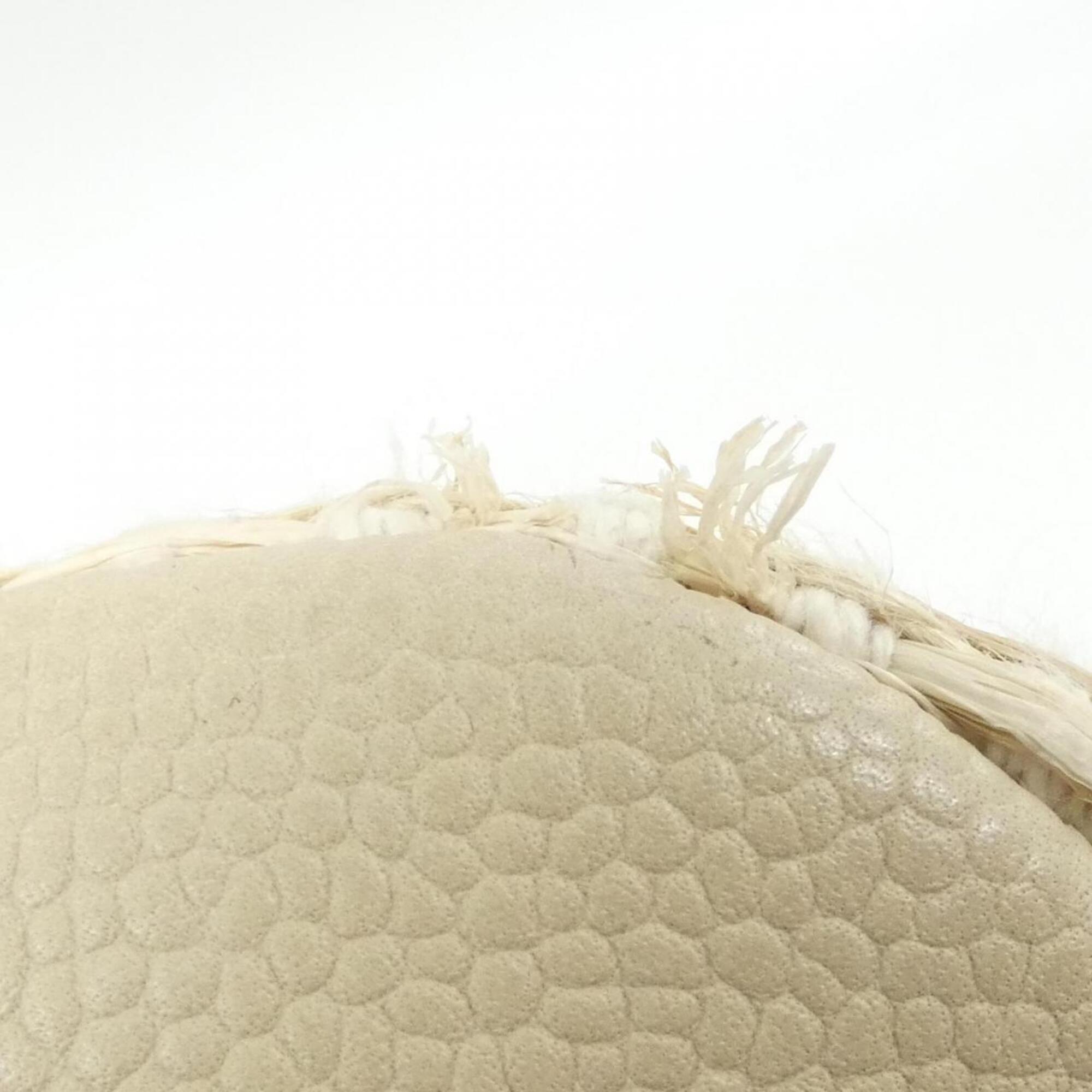 Chanel Beige Straw Grained Calfskin Handbag (Pre-Owned)