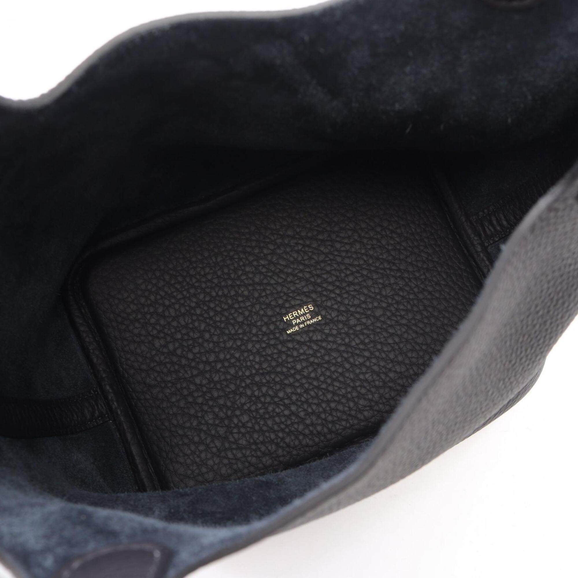 Hermes Navy Taurillon Clemence Leather Handbag (Pre-Owned)