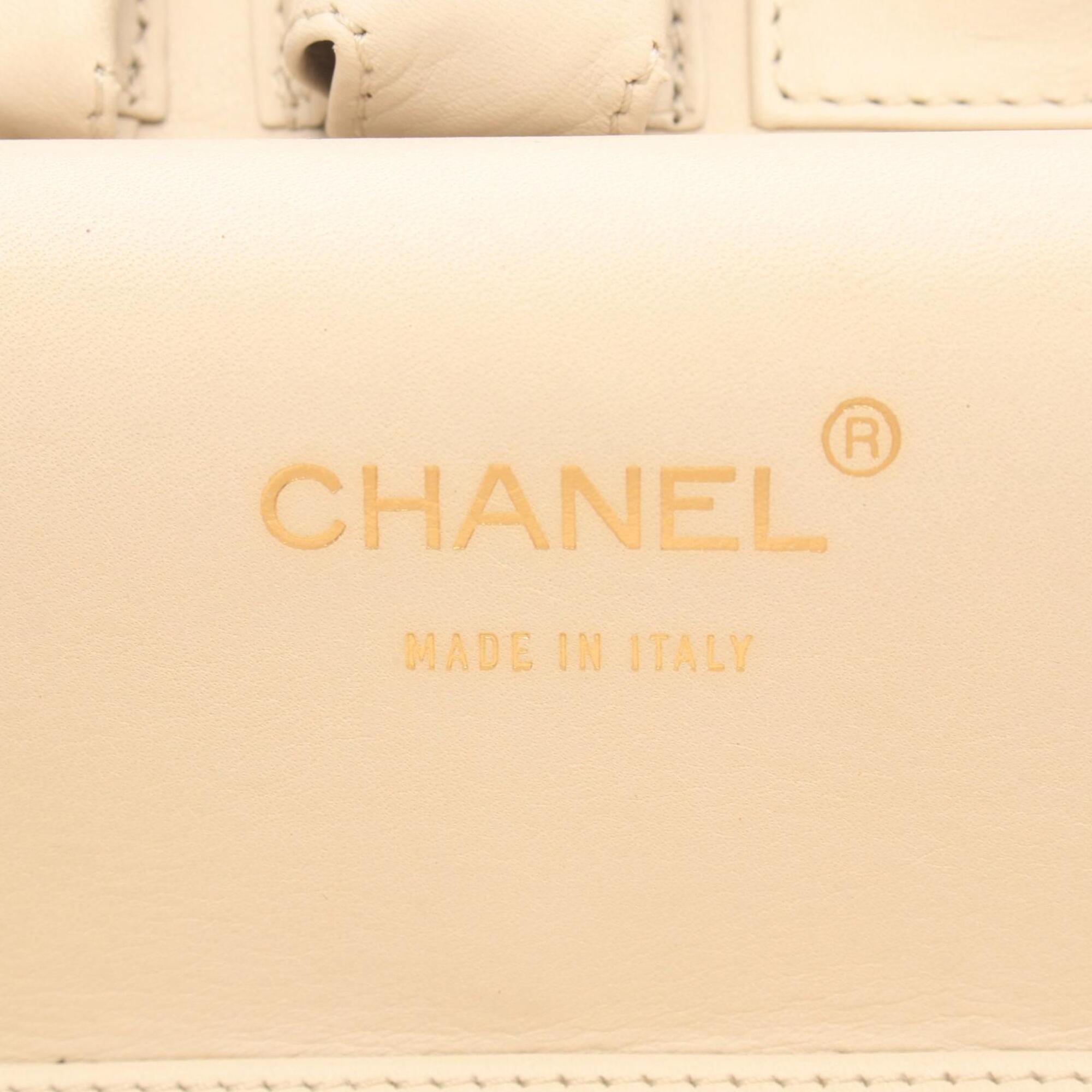 Chanel Ivory Canvas Handbag (Pre-Owned)