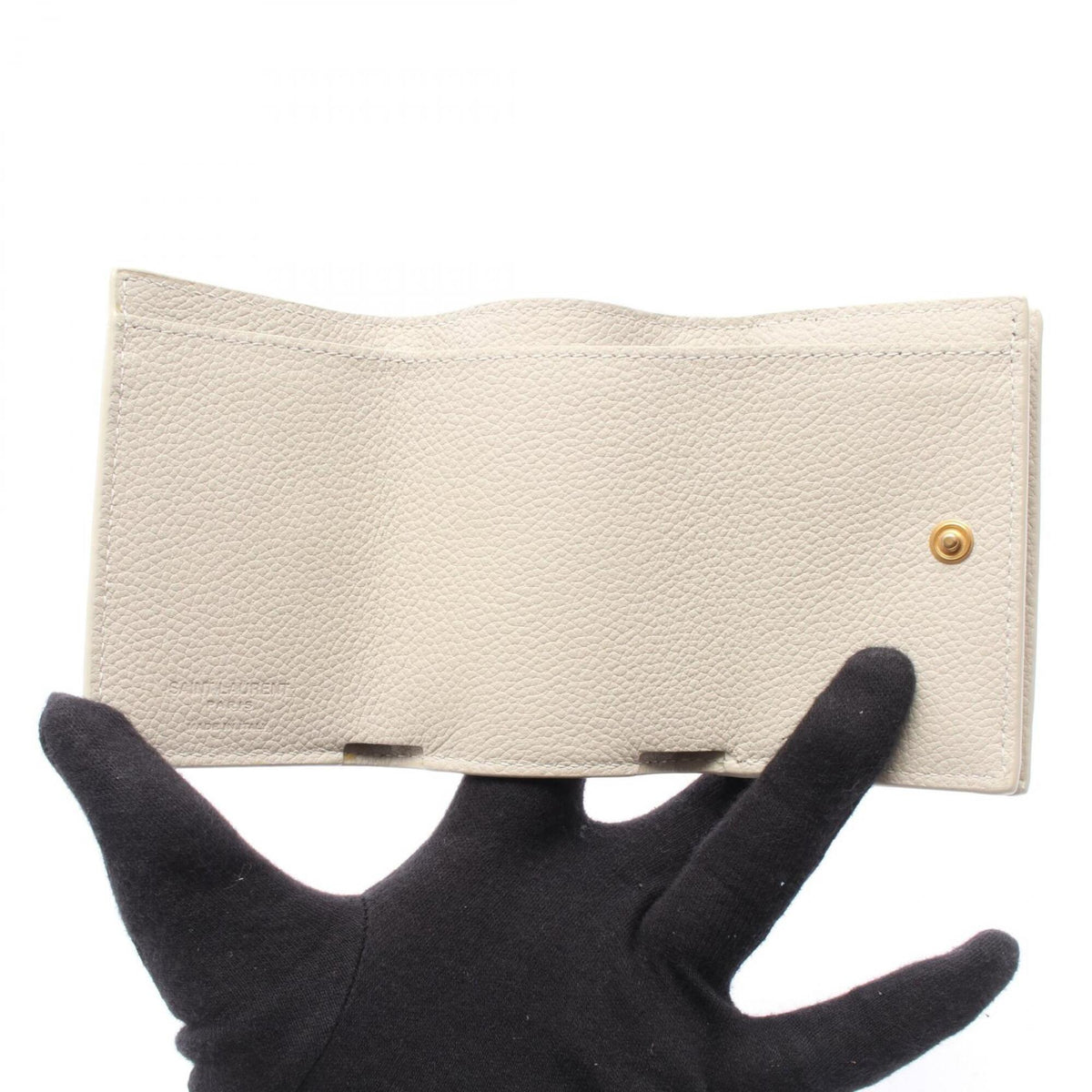 Yves Saint Laurent White Leather Wallet (Tri-Fold) (Pre-Owned)