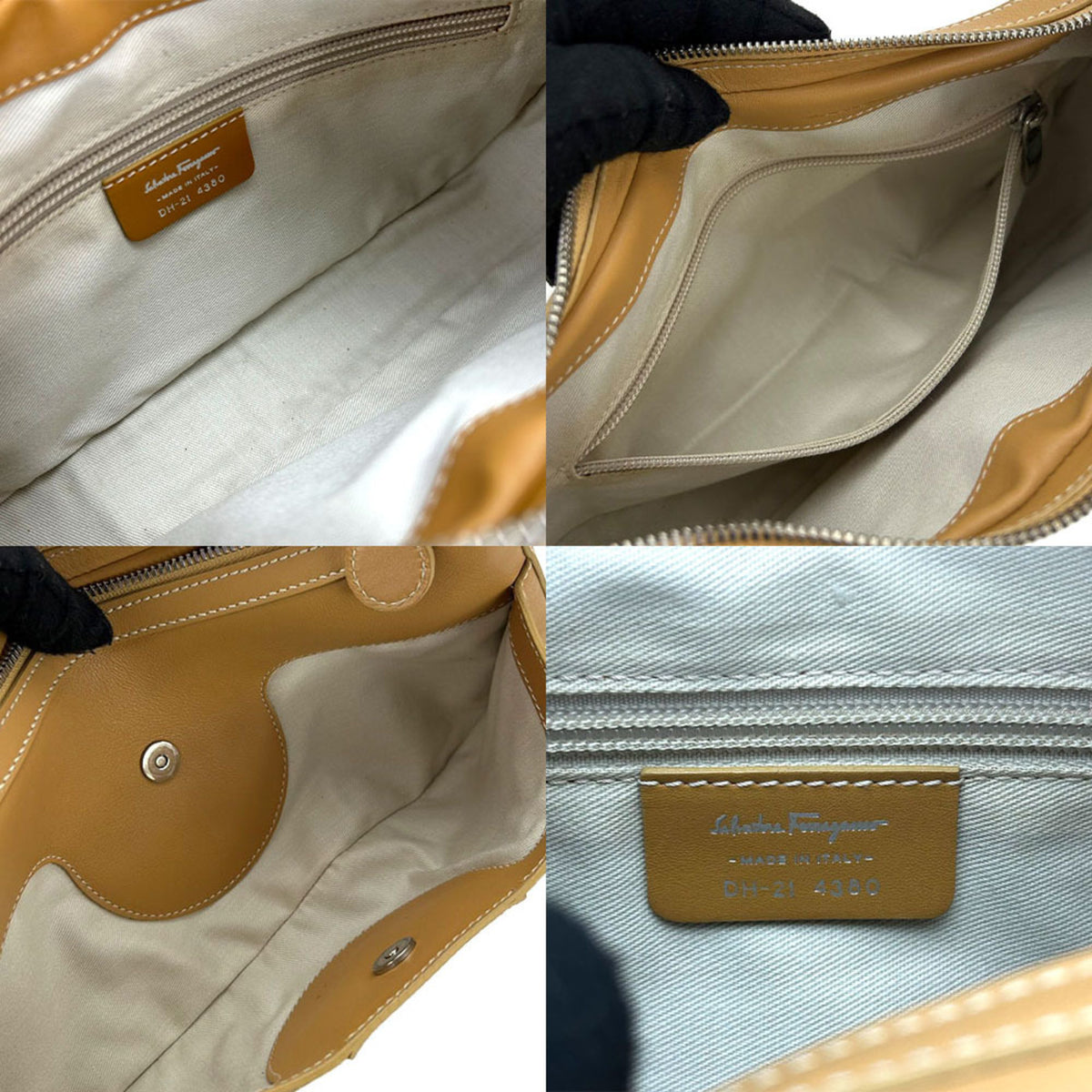 Salvatore Ferragamo Gancini Camel Leather Shoulder Bag (Pre-Owned)
