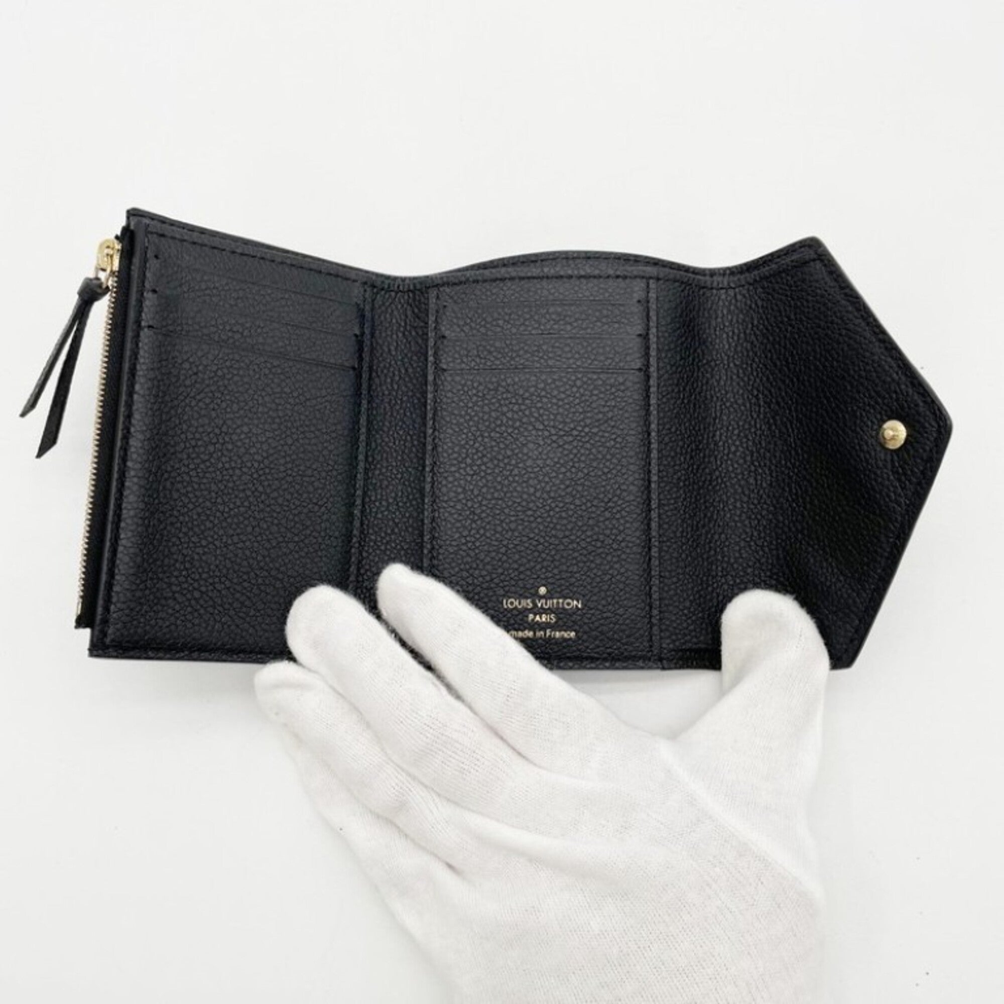 Louis Vuitton Black Noir Monogram Empreinte Wallet (Tri-Fold) (Pre-Owned)