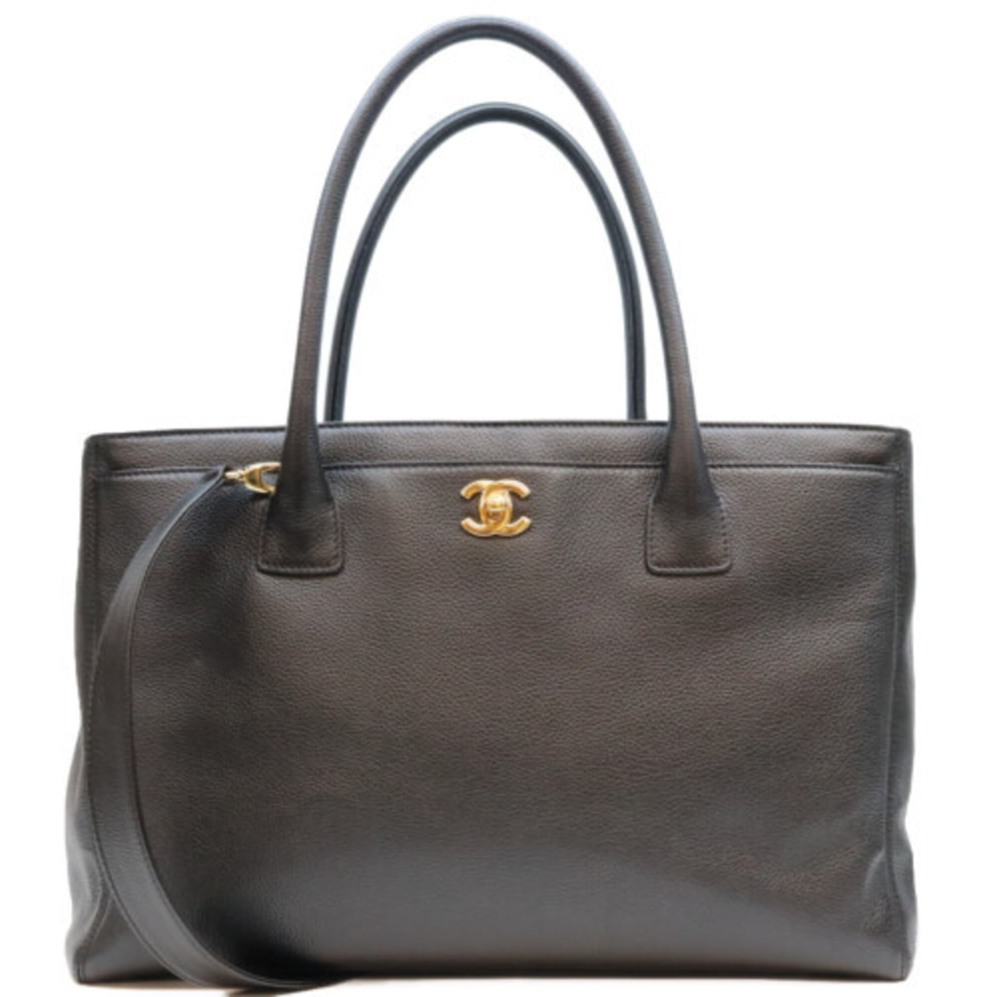 Chanel Black Leather Tote Bag (Pre-Owned)