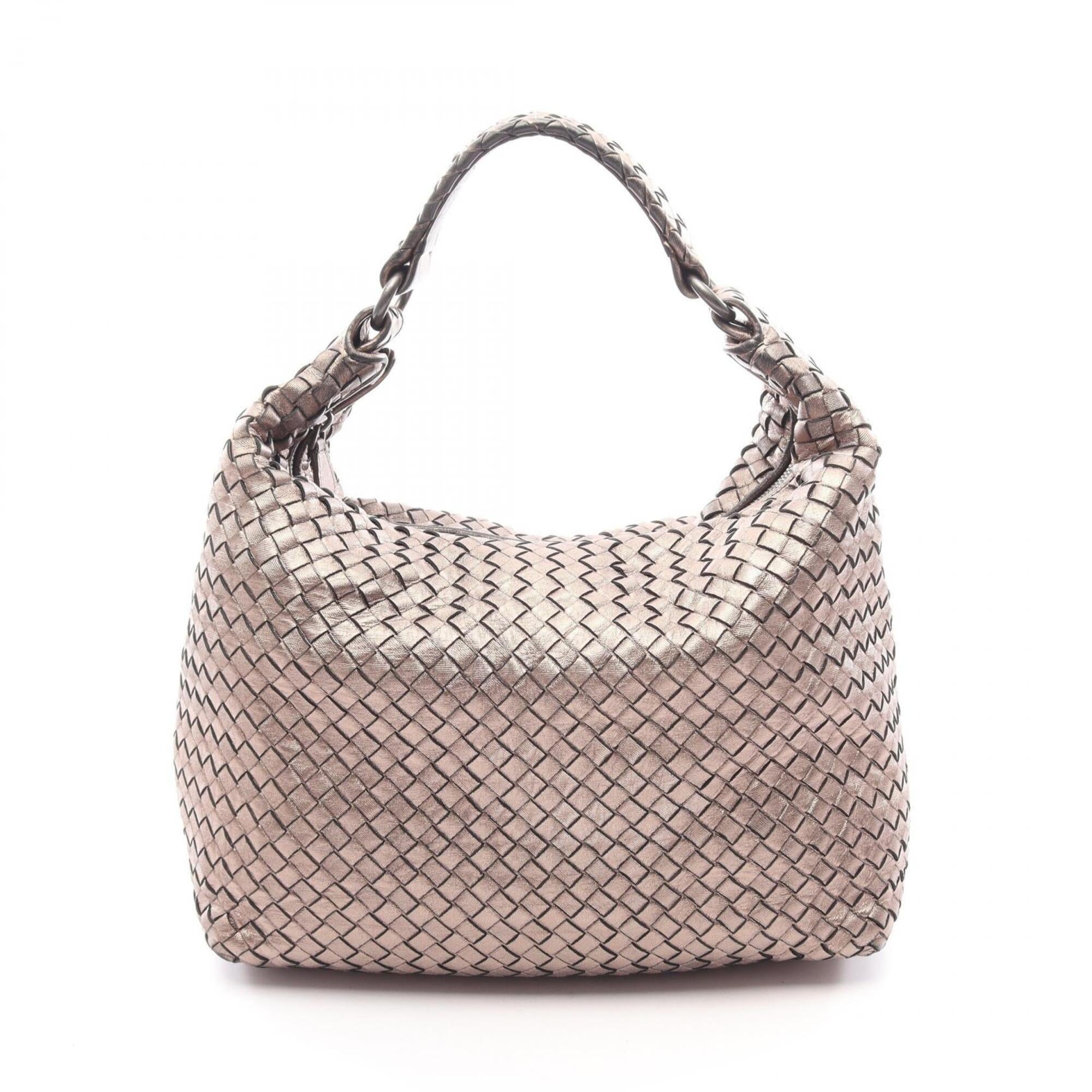 Bottega Veneta Gold Intrecciato Handbag Shoulder Bag (Pre-Owned)