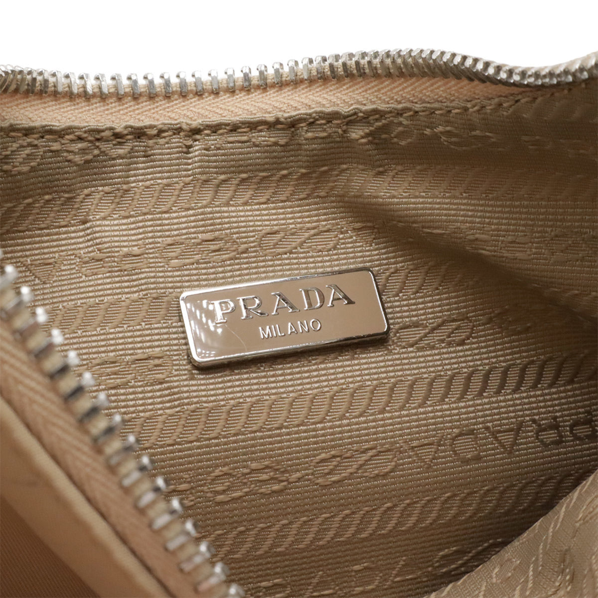 Prada Beige Nylon Handbag Pouch (Pre-Owned)