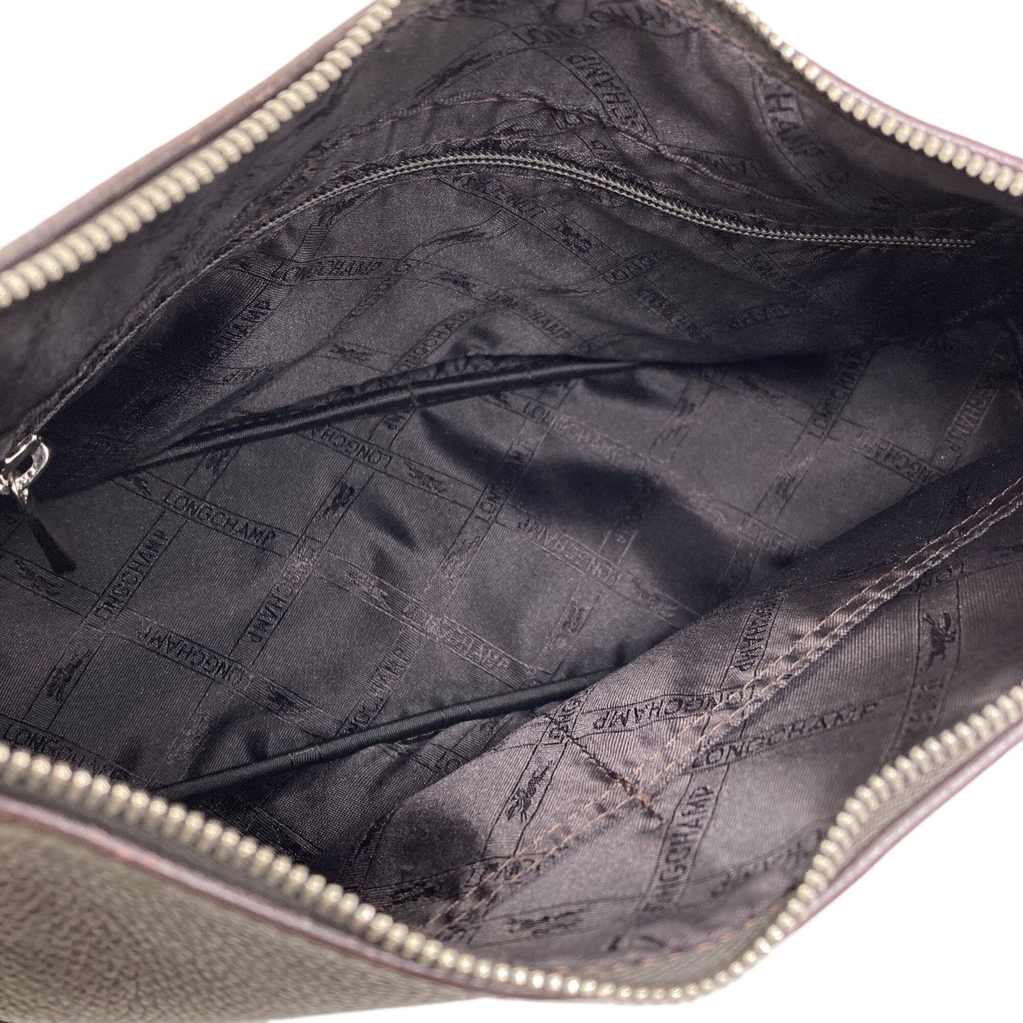 Longchamp Dark Brown Leather Shoulder Bag (Pre-Owned)