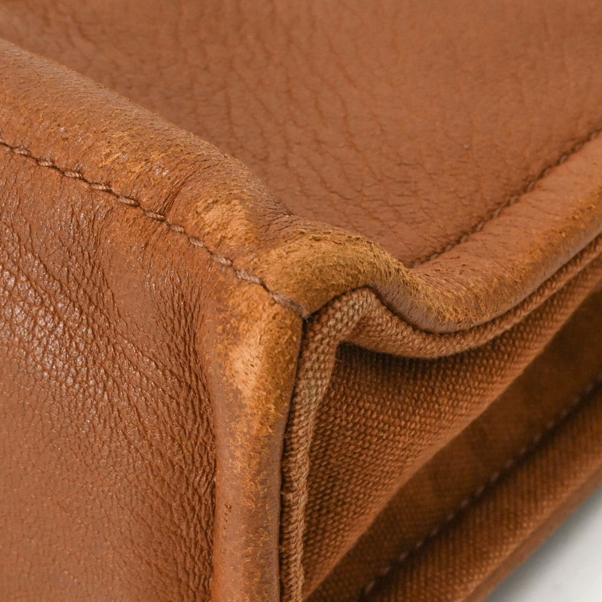 Hermes Fourre Tout Brown Canvas Leather Handbag (Pre-Owned)