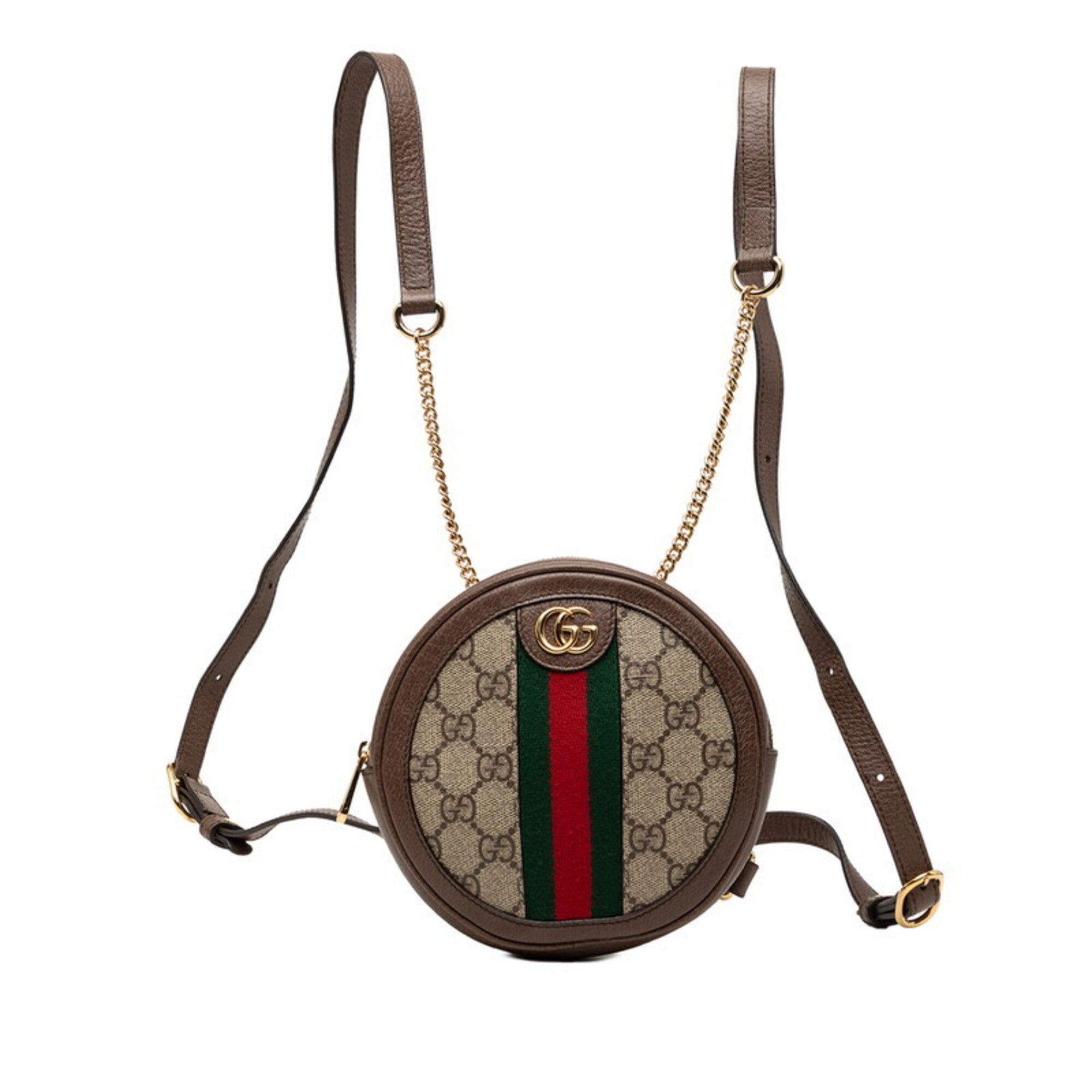 Gucci Beige Brown Pvc Leather Backpack (Pre-Owned)