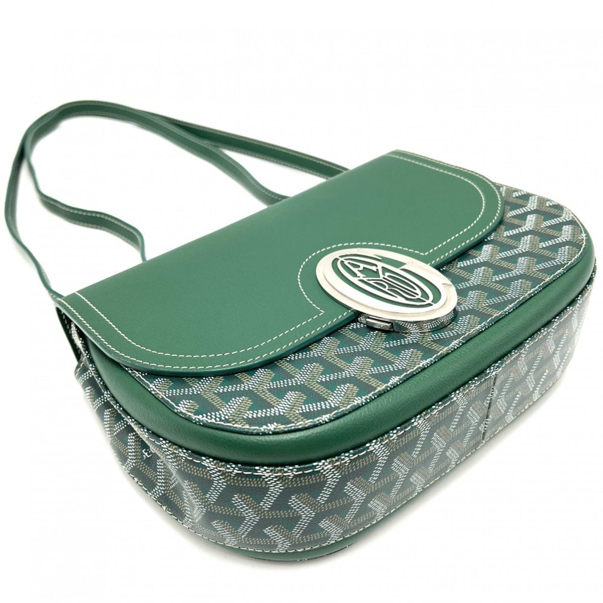 Goyard Green Pvc Coated Canvas Leather Shoulder Bag (Pre-Owned)