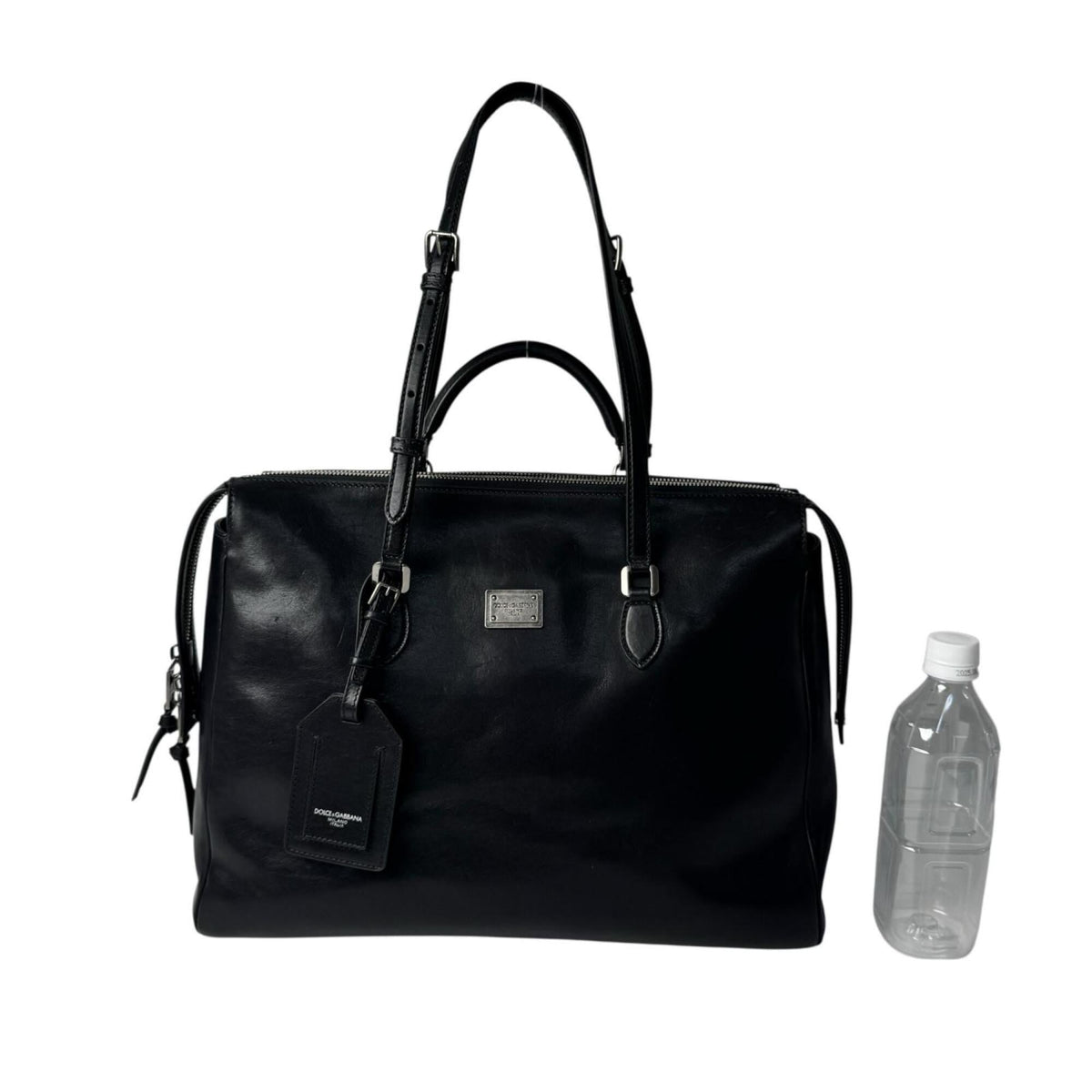 Dolce & Gabbana Black Leather Shoulder Bag Tote Bag (Pre-Owned)