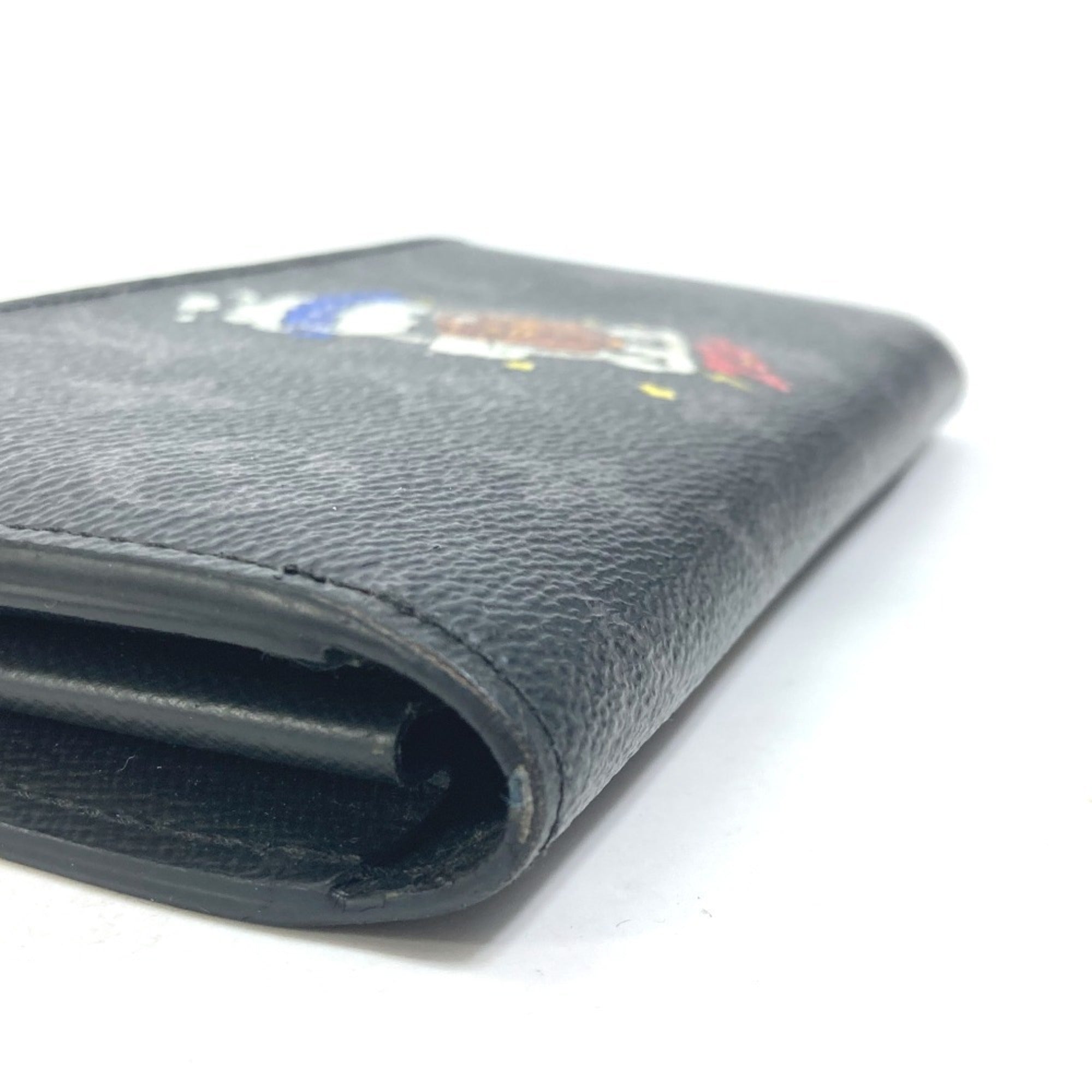 Louis Vuitton Monogram Eclipse Black Blue Monogram Eclipse Long Wallet (Bi-Fold) (Pre-Owned)