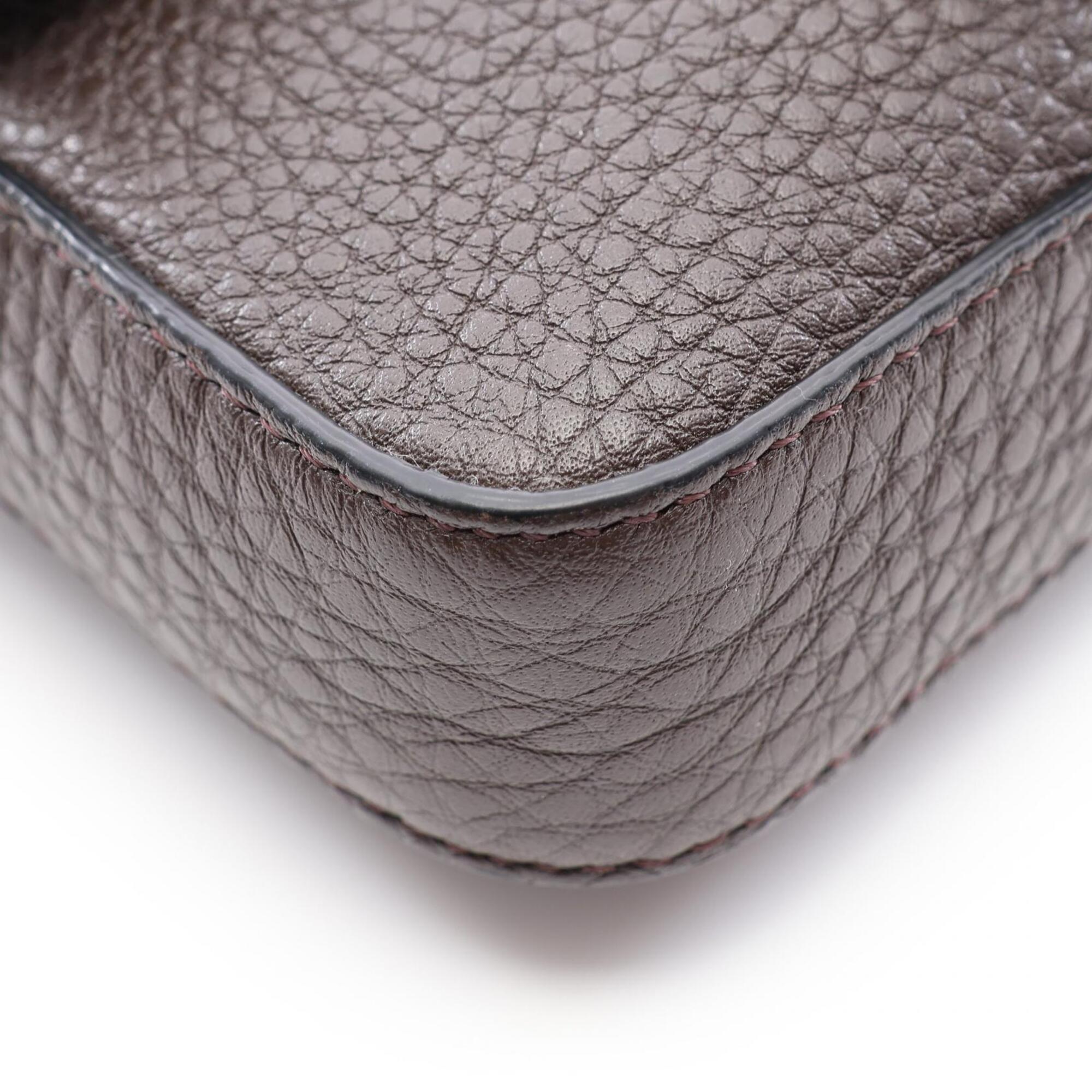 Fendi Brown Leather Handbag Shoulder Bag (Pre-Owned)