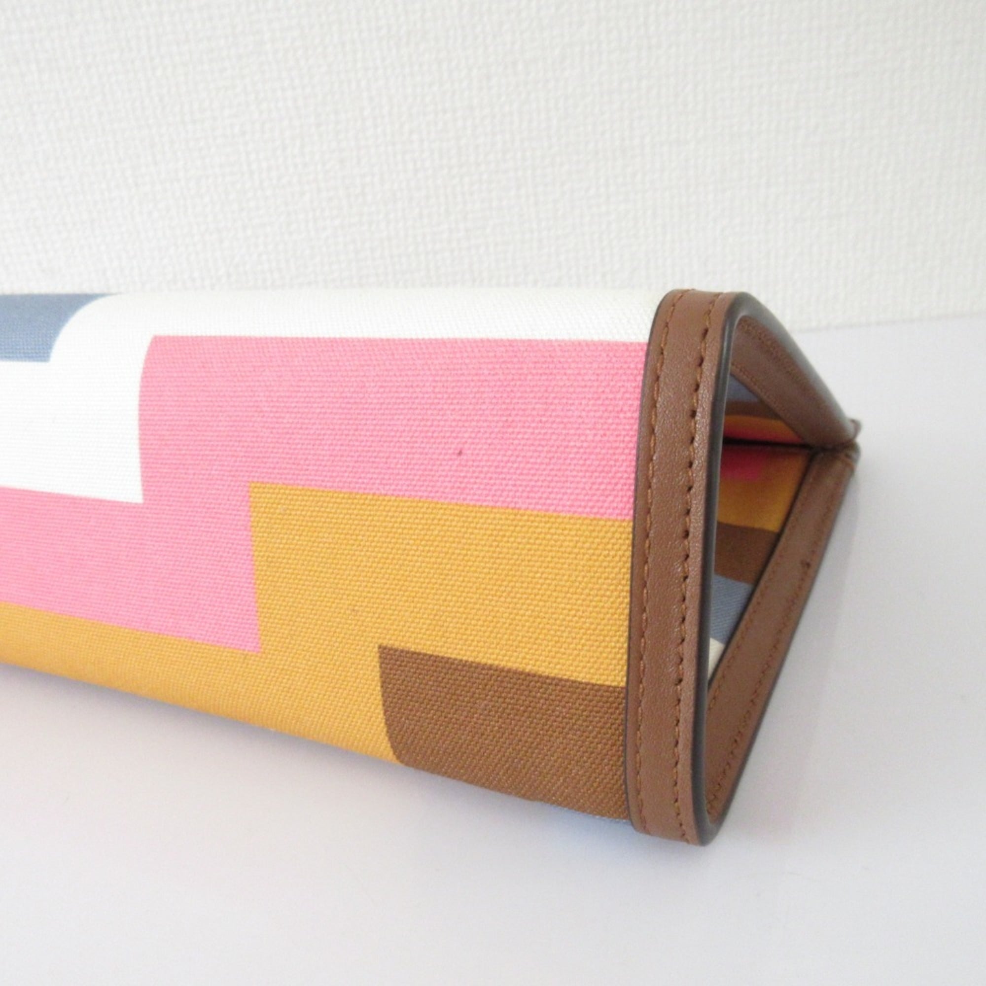 Jimmy Choo Multi-Color Canvas Clutch Bag Handbag Pouch (Pre-Owned)