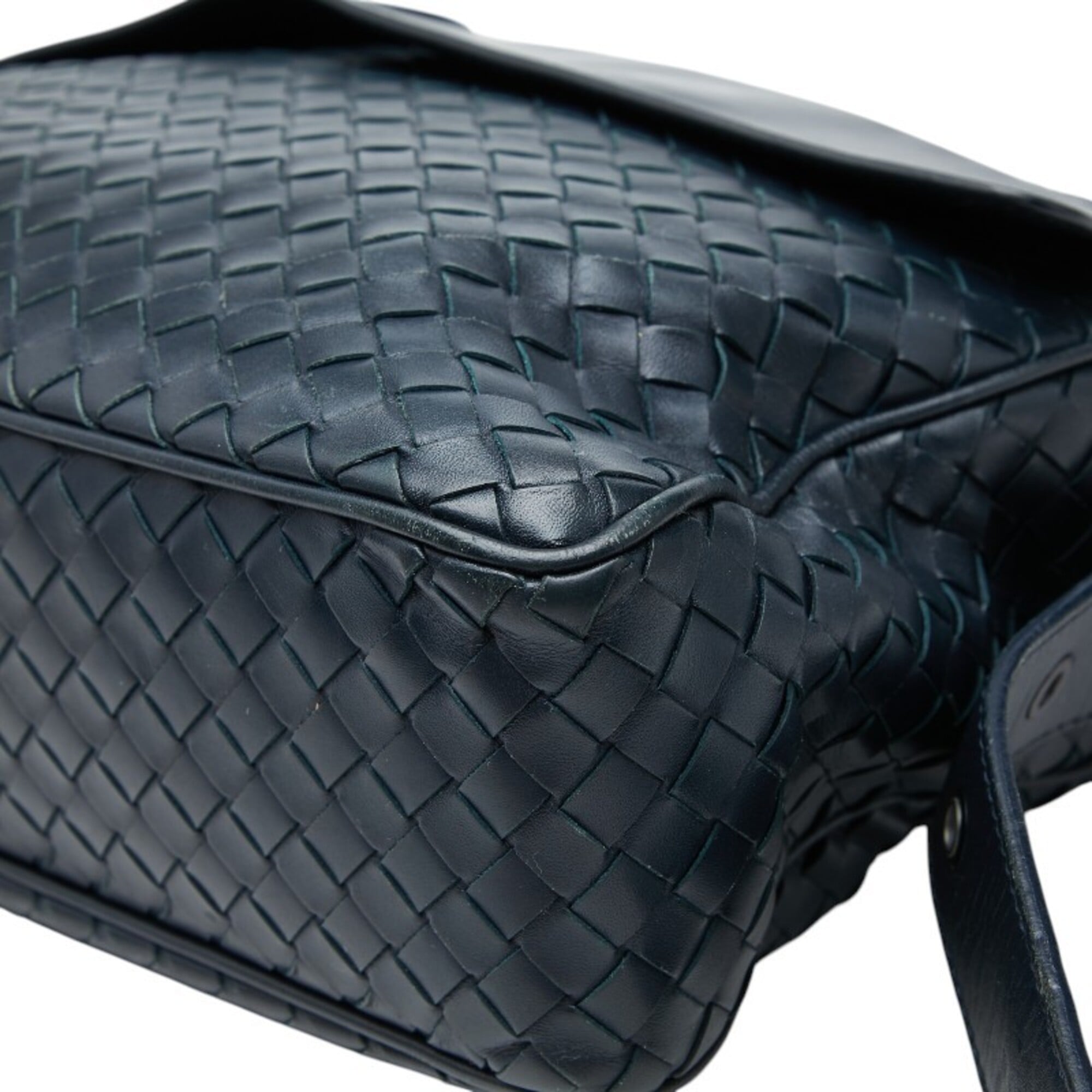 Bottega Veneta Navy Leather Shoulder Bag (Pre-Owned)