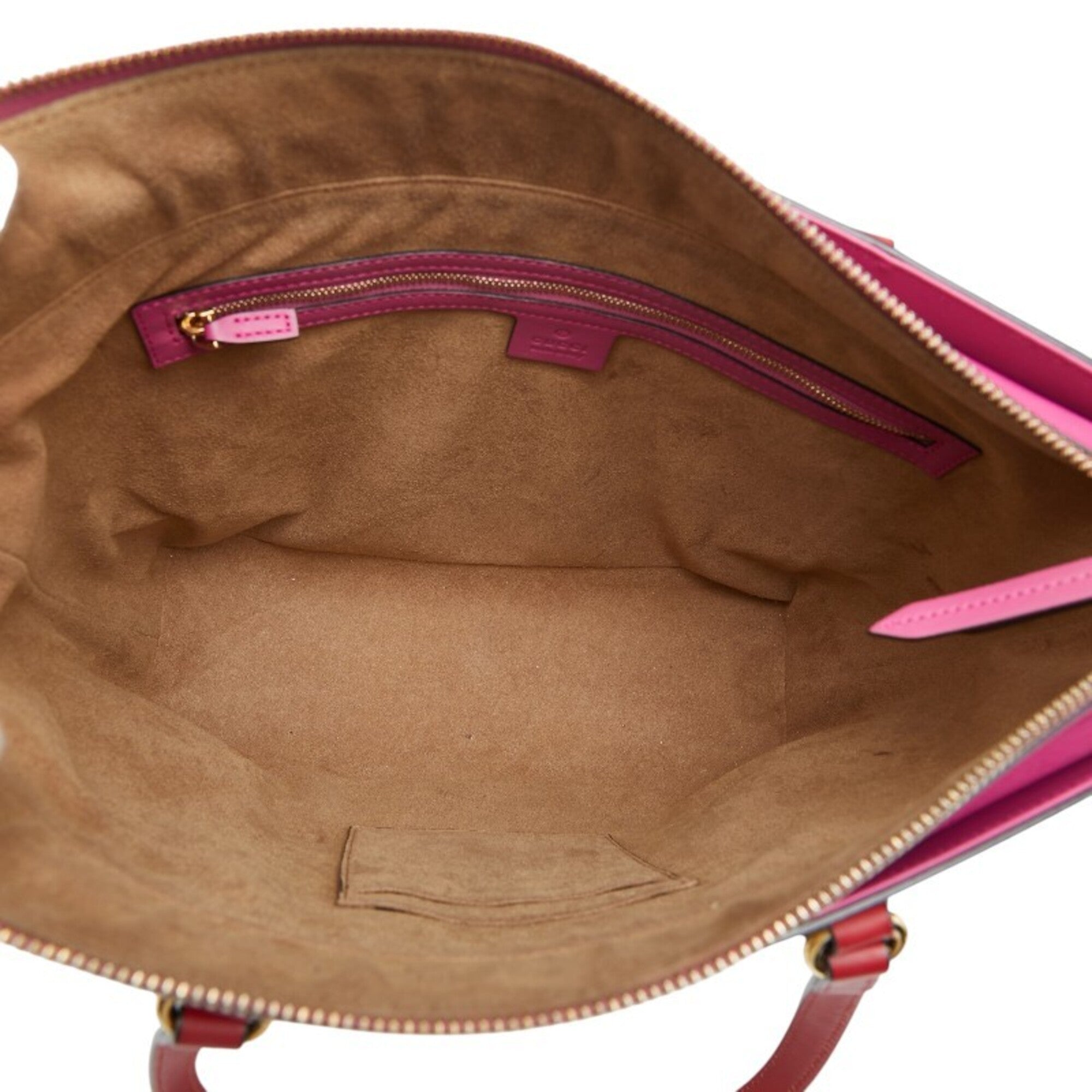 Gucci Beige Pink Red Color Pvc Leather Tote Bag (Pre-Owned)