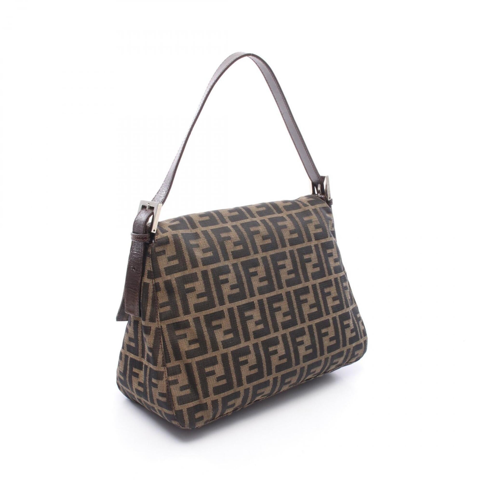 Fendi Brown Canvas Leather Handbag (Pre-Owned)