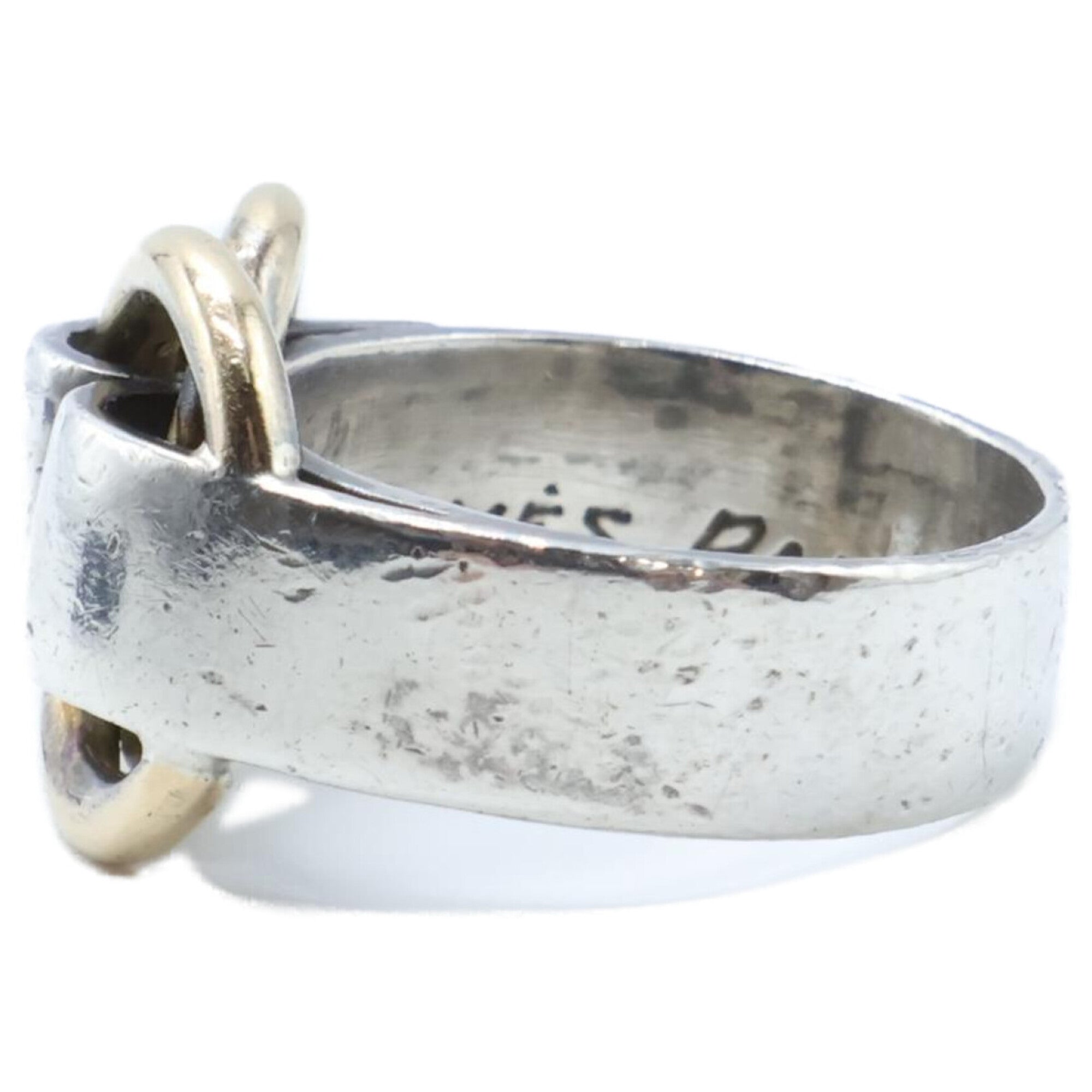 Hermes Silver Silver 925 Band Ring (Pre-Owned)