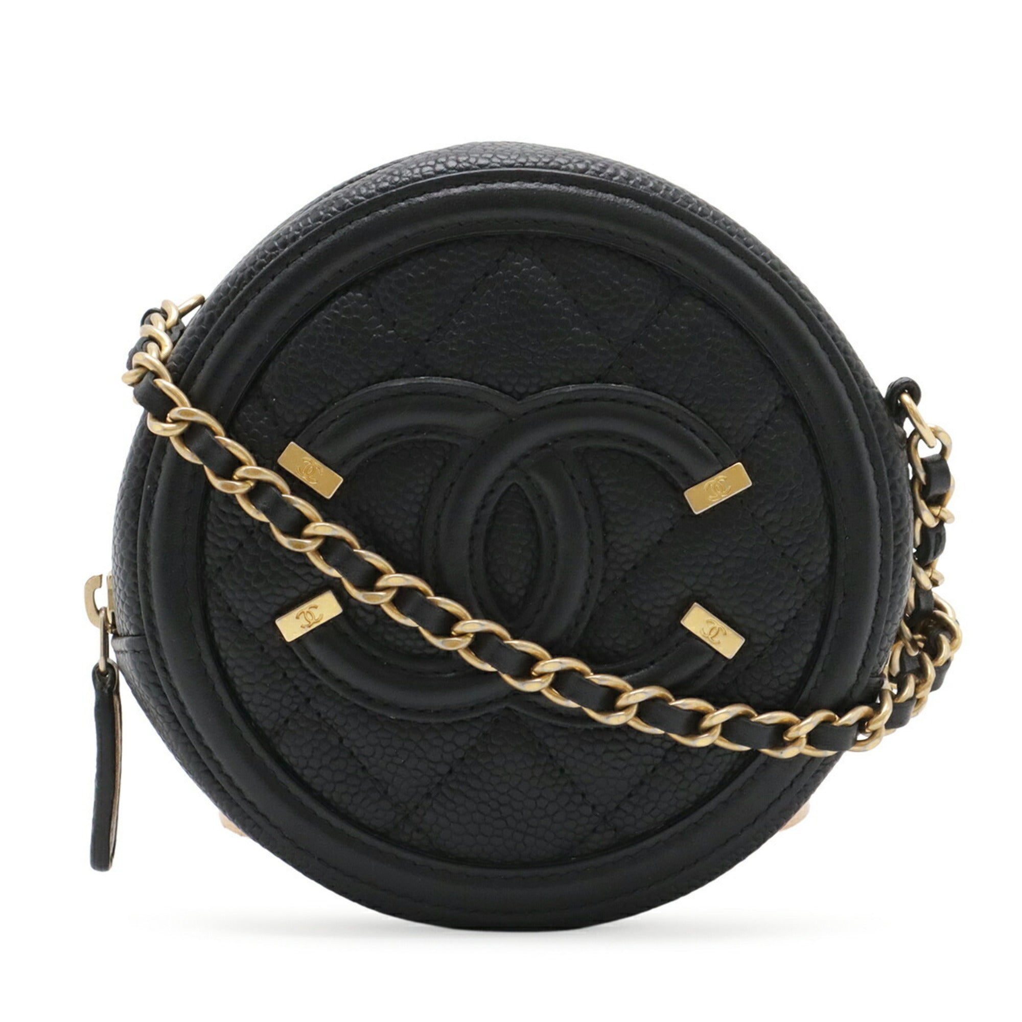 Chanel Black Grained Calfskin Pochette (Pre-Owned)