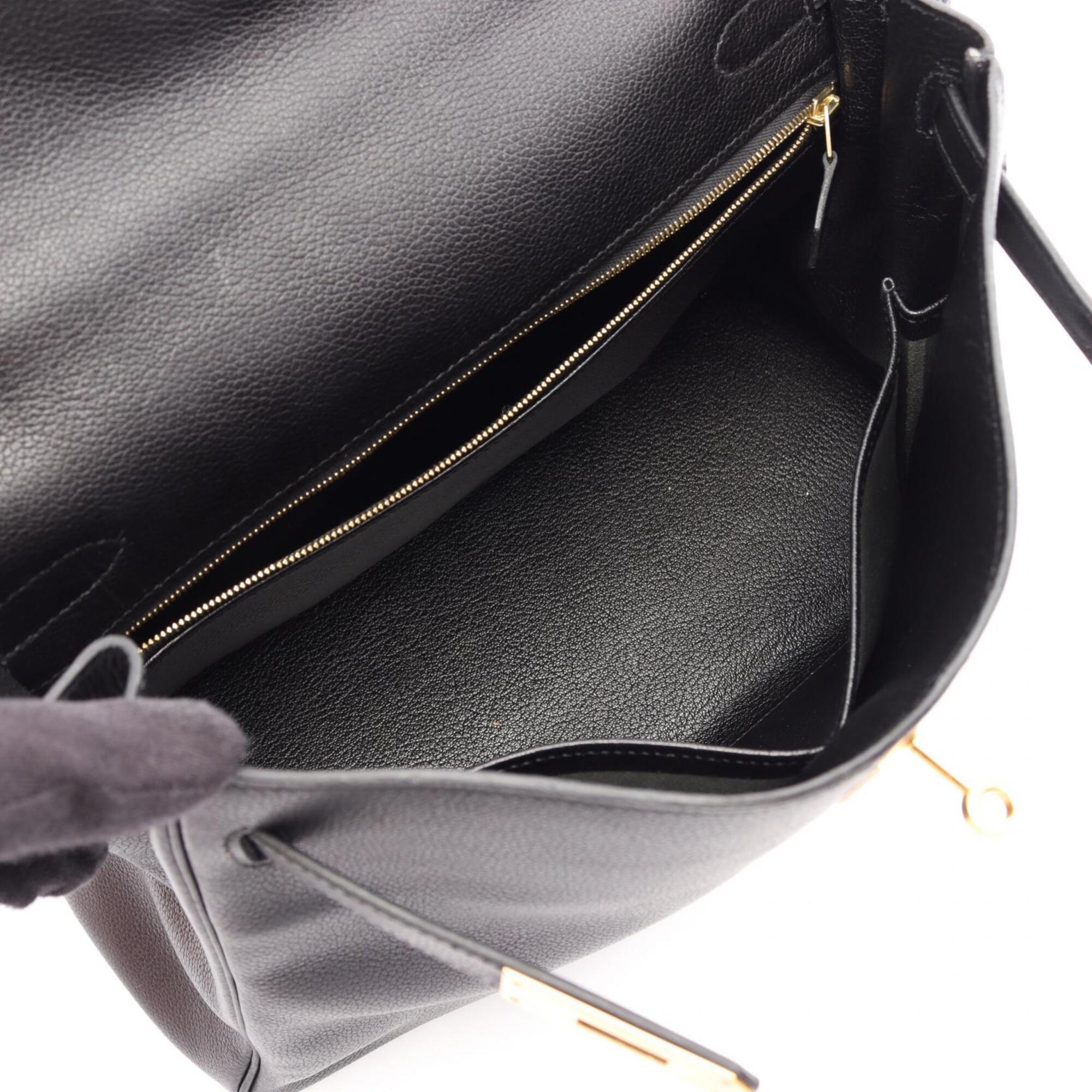 Hermes Black Evergrain Leather Handbag (Pre-Owned)