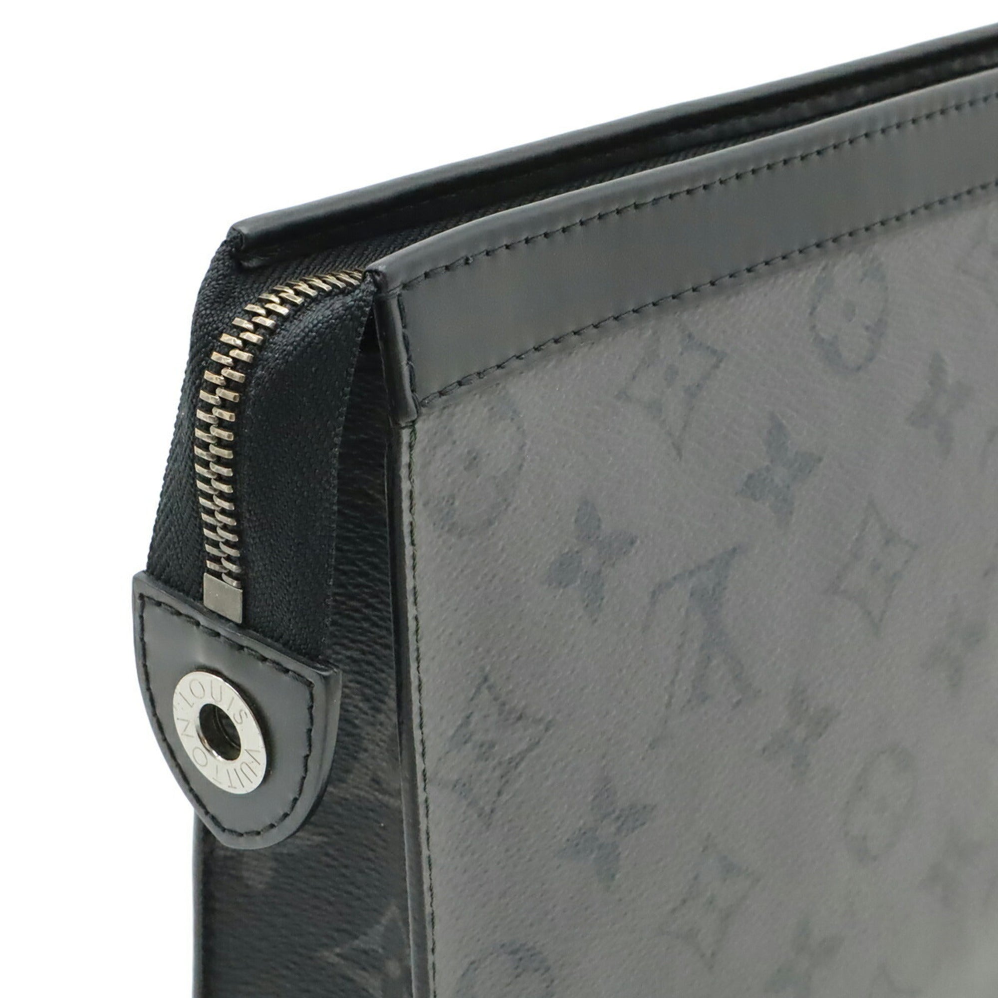 Louis Vuitton Black Gray Monogram Eclipse Clutch Bag Handbag Pochette Pouch (Pre-Owned)