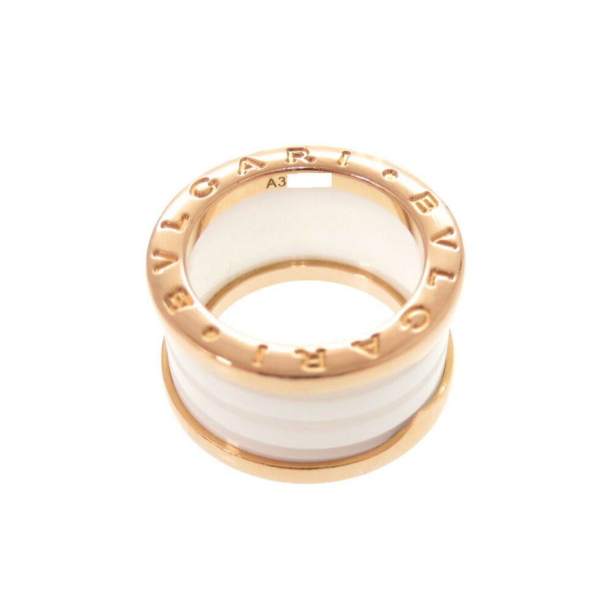 Bvlgari Pink Gold White Pink Gold (18K) Ceramic Band Ring (Pre-Owned)