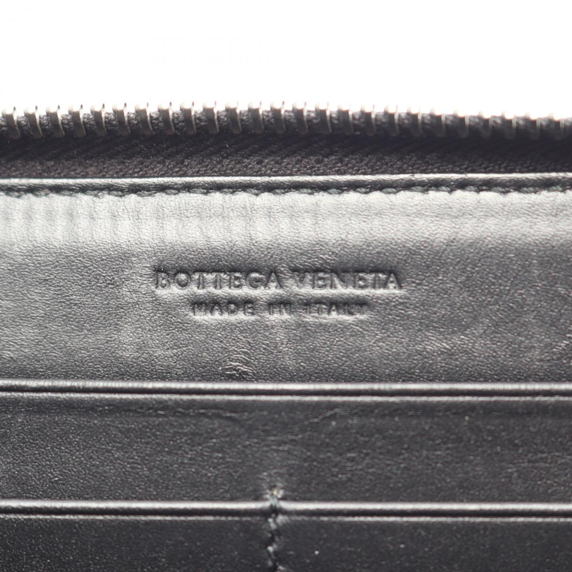 Bottega Veneta Black Leather Long Wallet (Bi-Fold) (Pre-Owned)
