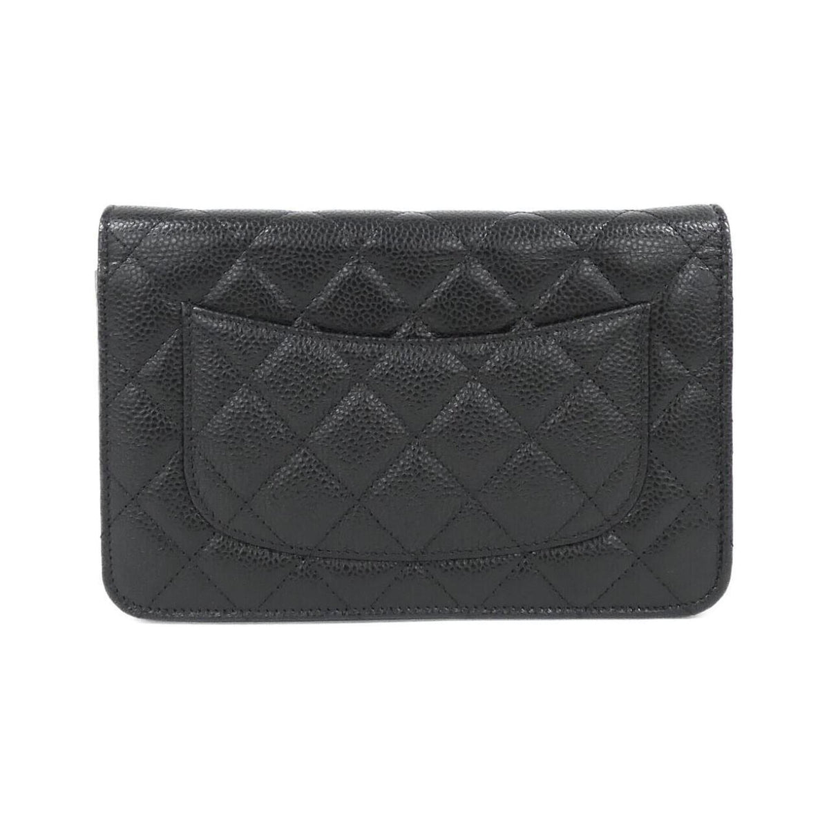 Chanel Black Grained Calfskin Chain/Shoulder Wallet (Pre-Owned)